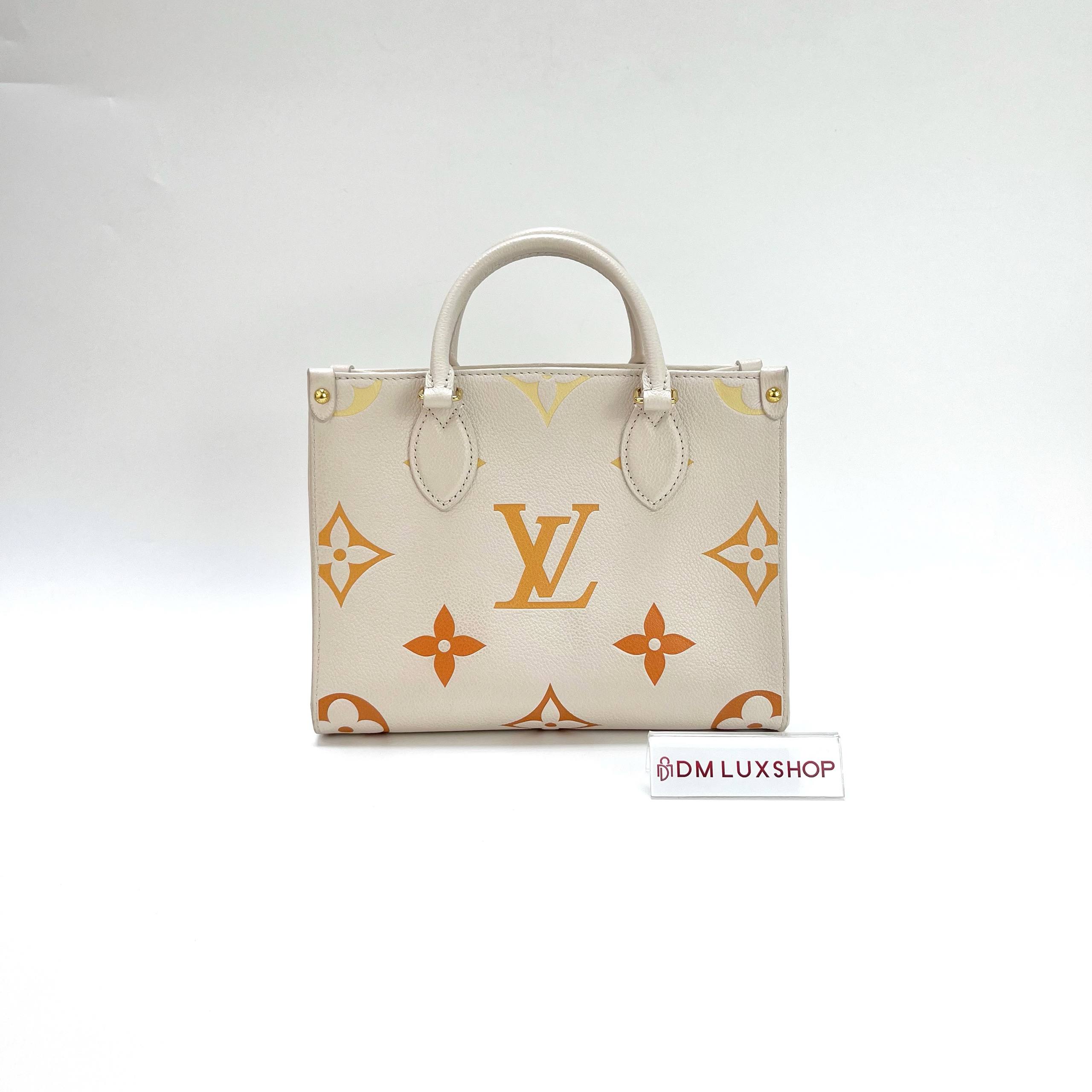 LV OnTheGo Beige Monogram Empreinte PM GHW