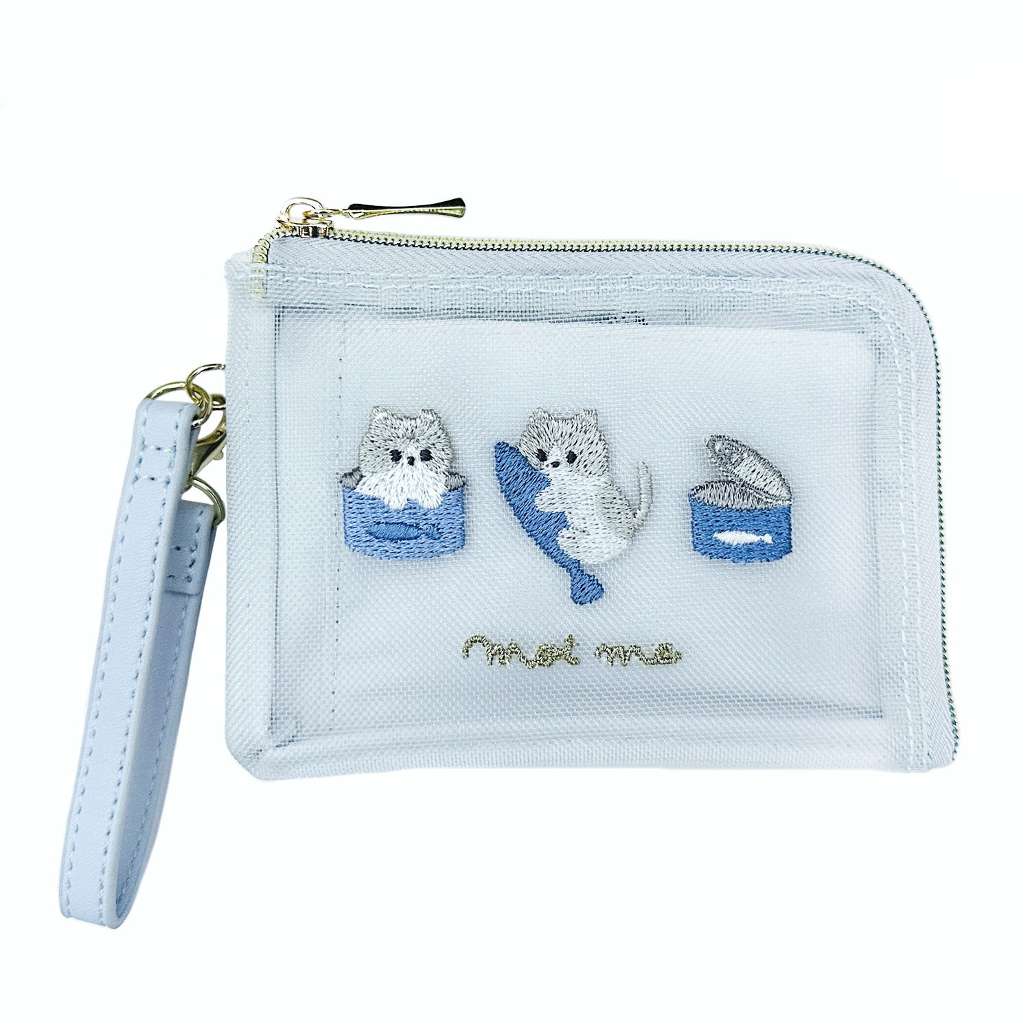 現貨｜日本 Q-LiA 貓貓 刺繡 伸縮帶 卡套 / 散紙包 小袋 (09559)