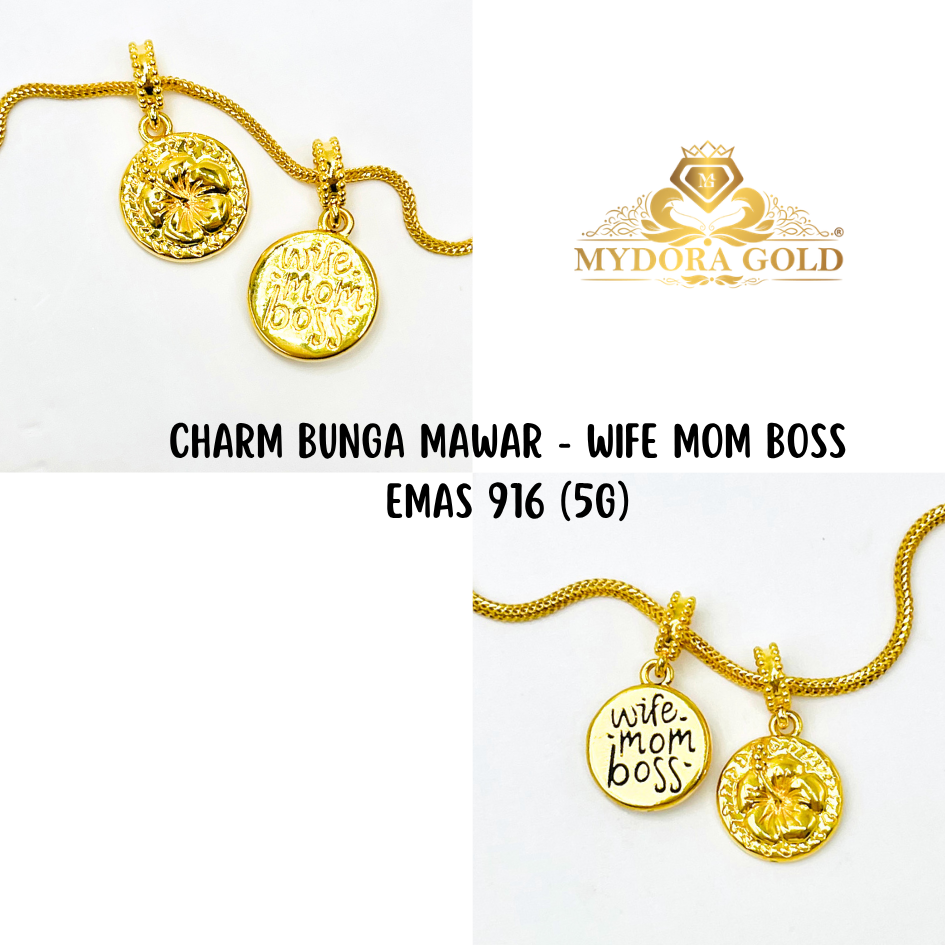 MYDORA Charm Bunga Mawar - Wife Mom Boss (5G) l EMAS 916/22K