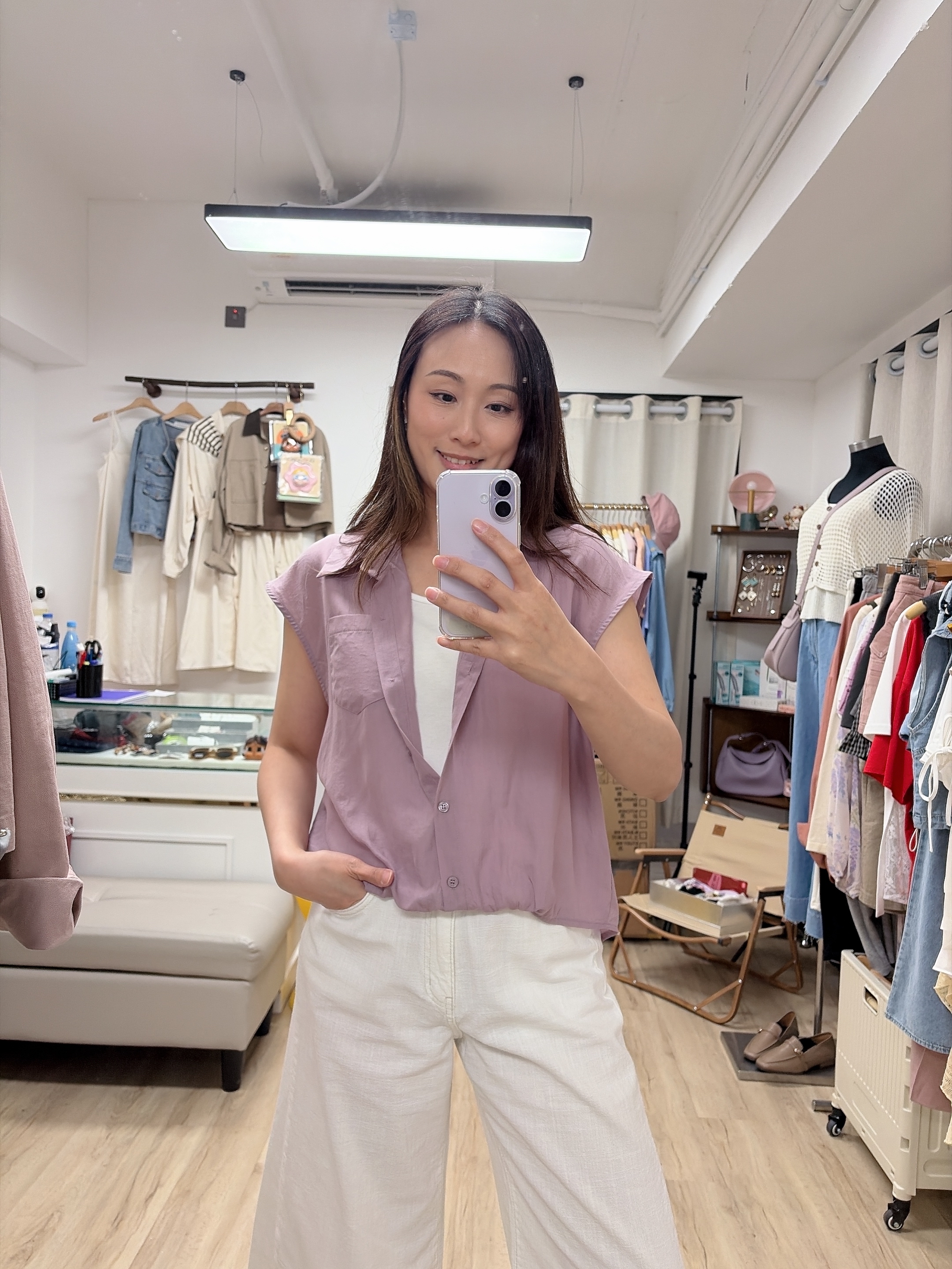 薄爽假兩件恤衫 