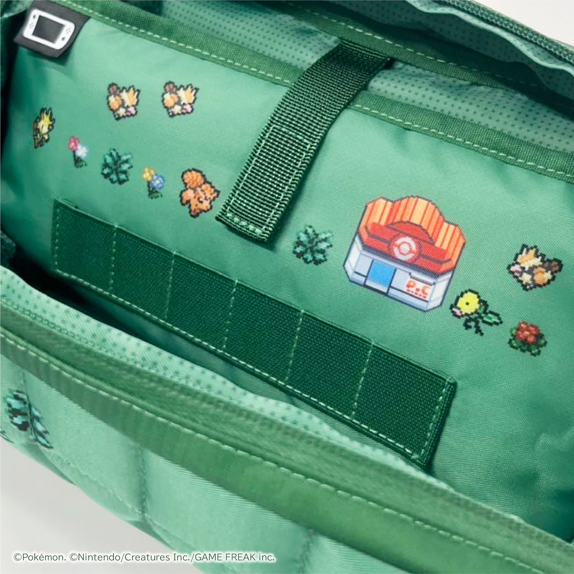 HORI NS2 中容量泡芙包 寶可夢像素風綠 (NSX-192)        HORI NS2  Puff Pouch Pokémon Pixel Art Green (NSX-192)