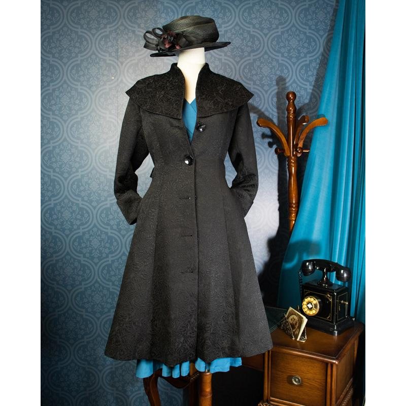 (SOLD OUT)Limited Edition - Edwardian Lady Winter Walking Coat Jacket - Black (FM163)