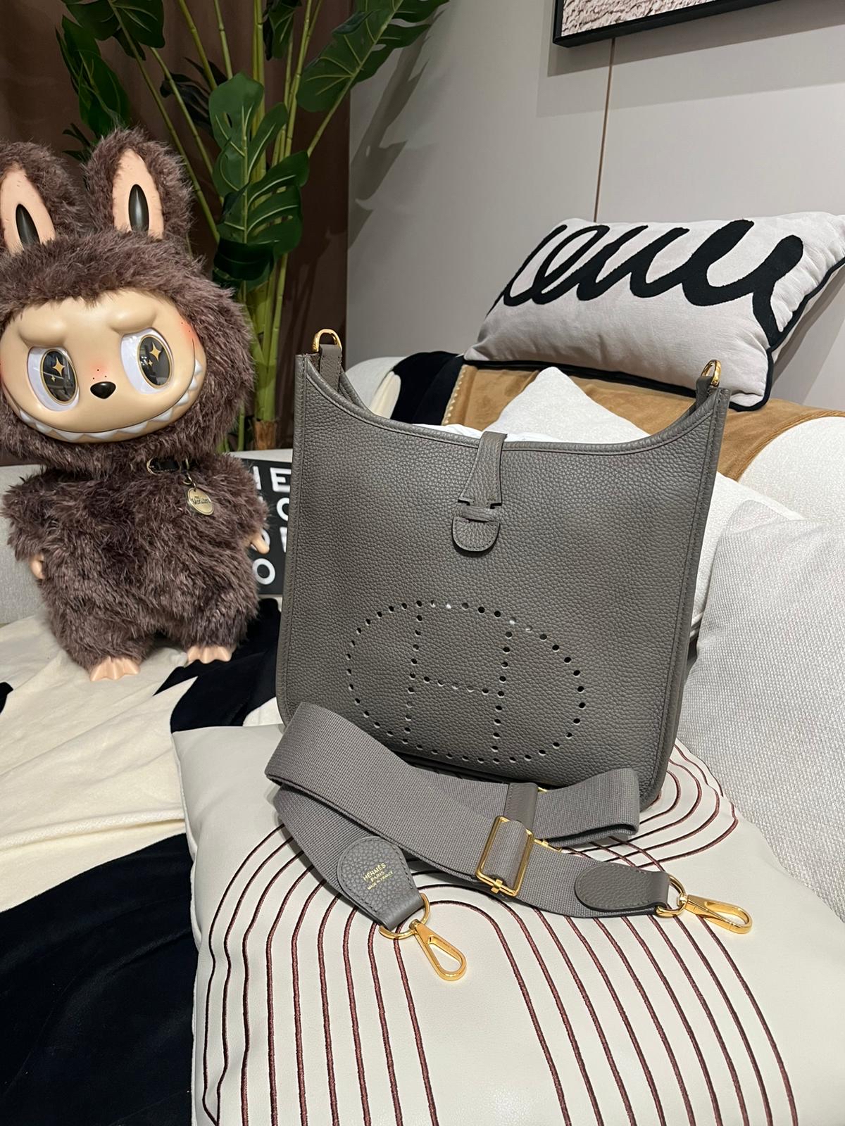 Hermes Evelyne 29 Stamp C 錫器灰etain 100%Authentic, 98%New ✅Dust bag