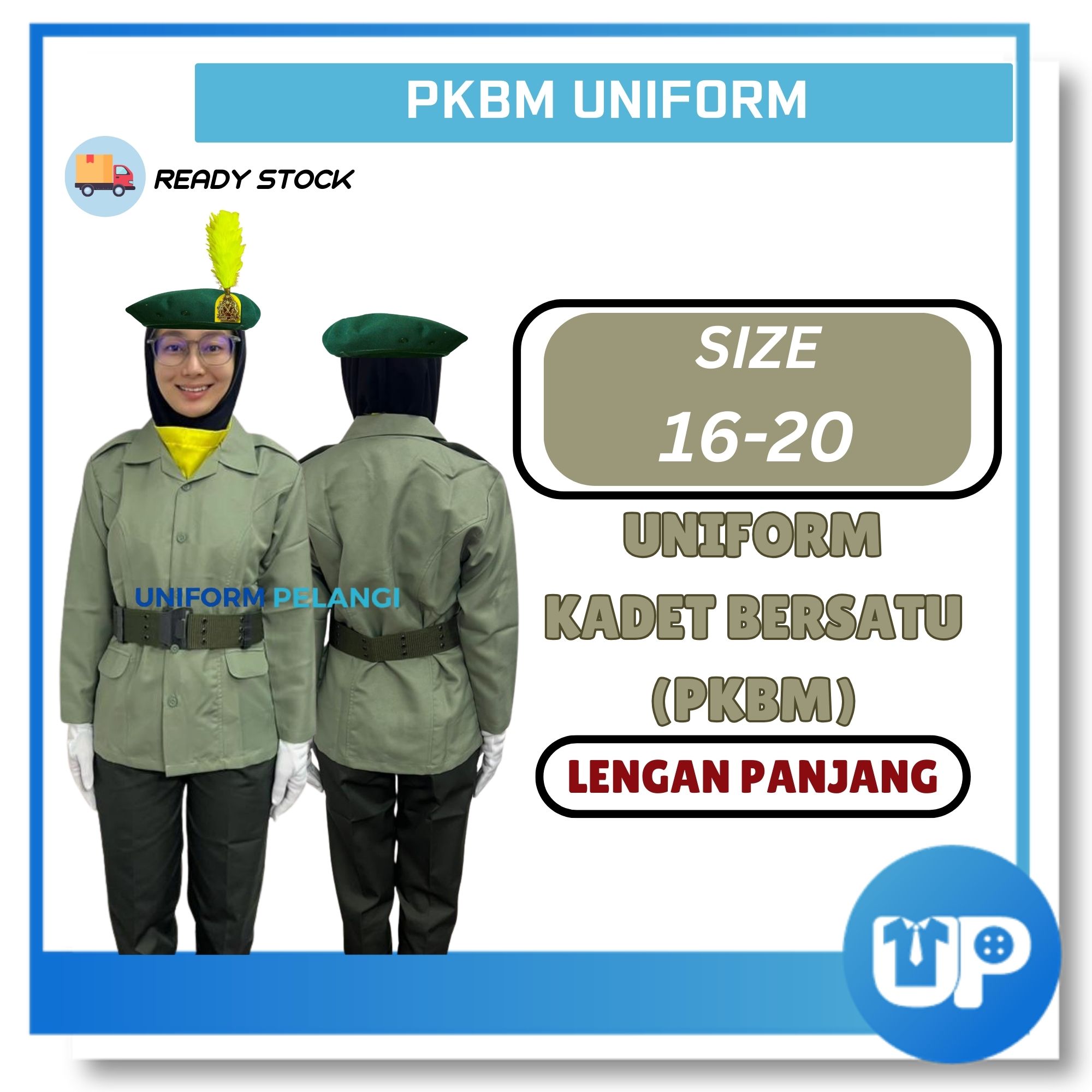 Uniform Kadet Bersatu PKBM Lengan Panjang Kemeja Pakaian Seragam Uniform Kokurikulum