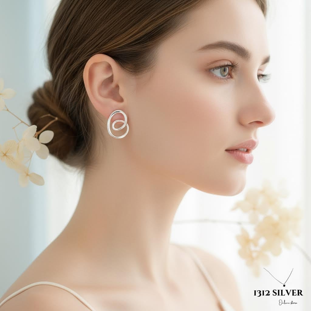 S925 - EE0343 Modern Sculptural Earrings