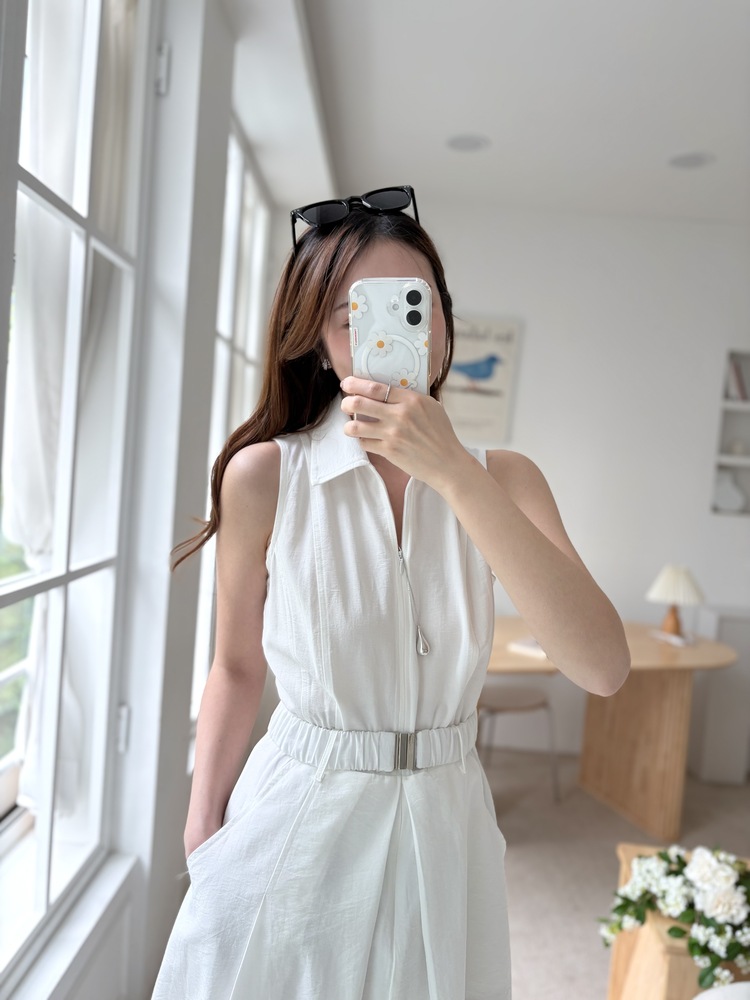 Jardin Belted Zip-Front Dress