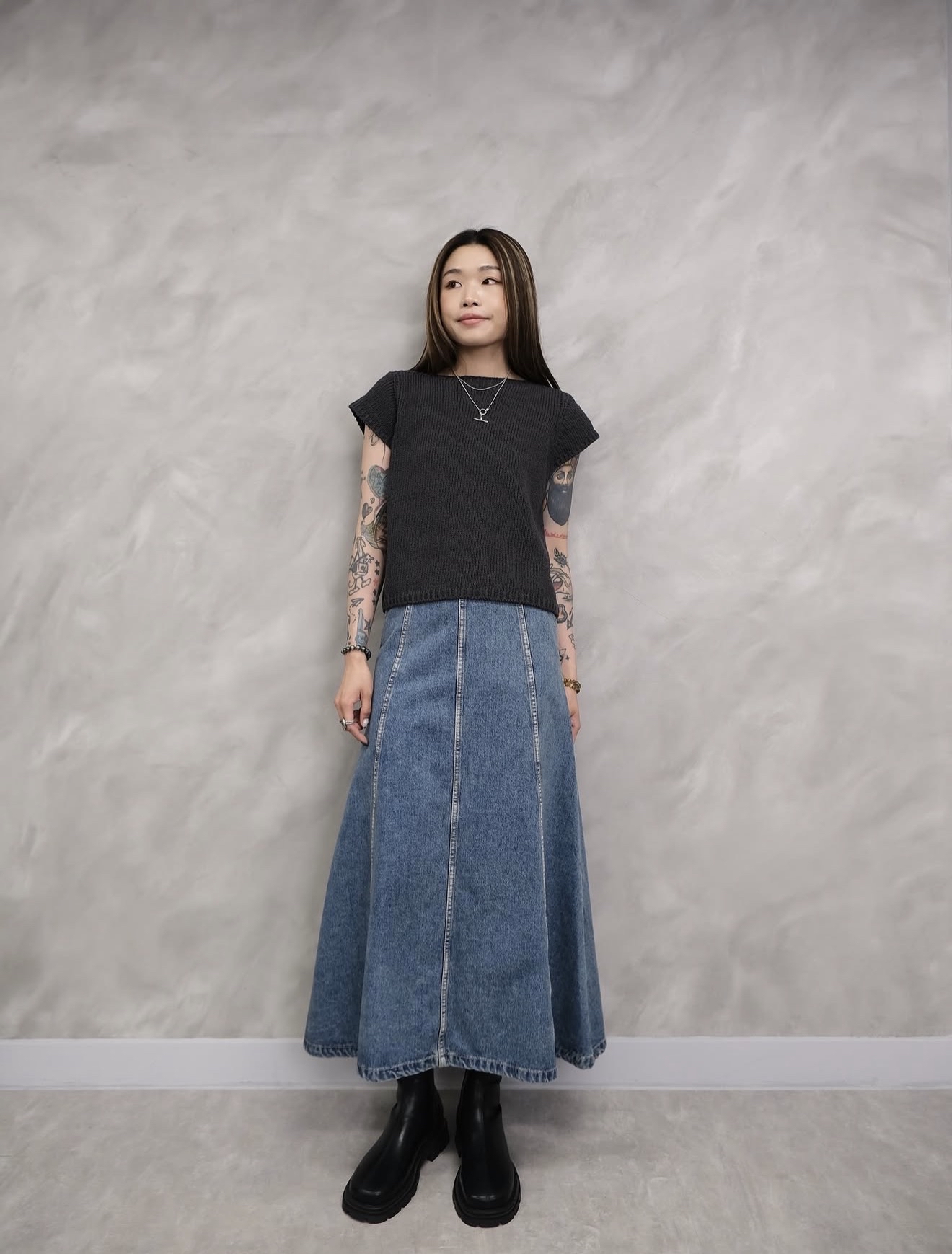 (推薦款)High quality cotton knit #top127