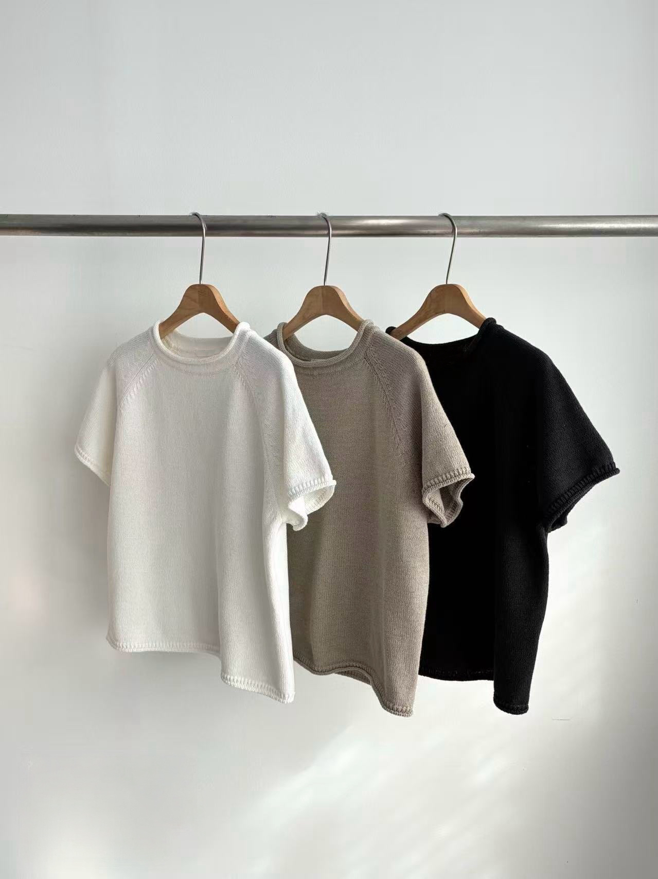 (重做必買款)The Rolled-Edge Raglan Knit Top #top153