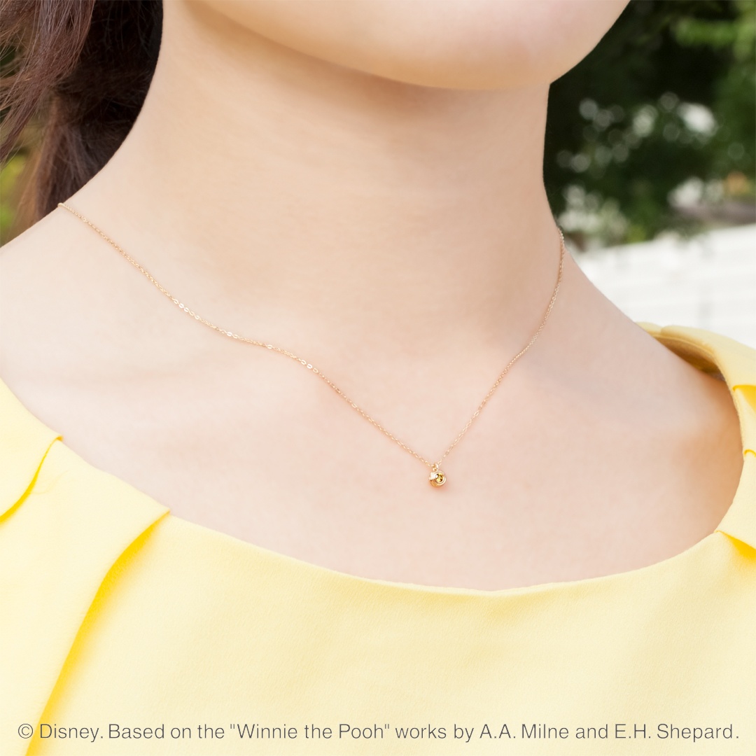 📦訂購 日本限定 Disney × K.UNO 迪士尼 My Treasure Winnie the Pooh 小熊維尼 18K黃金頸鏈