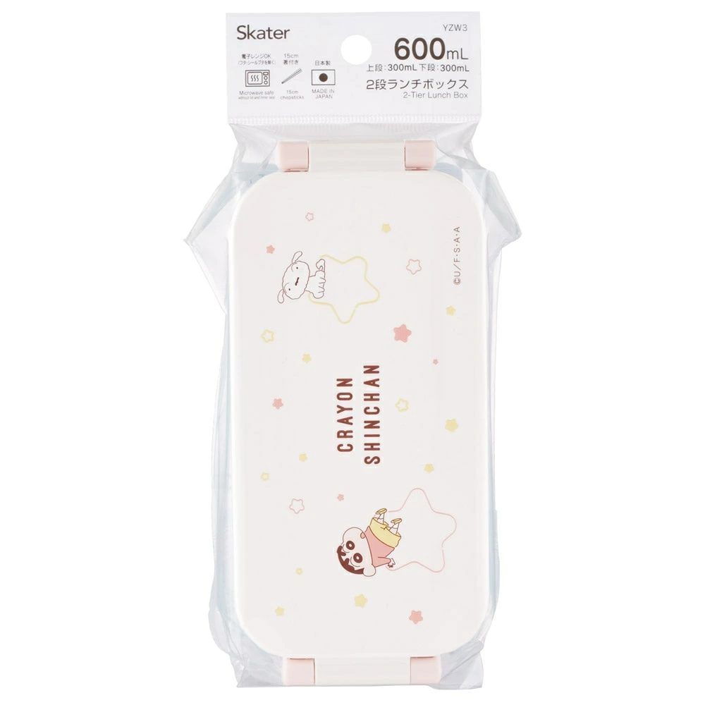 日本製 Skater 雙層餐盒 ，內附筷子｜角落生物・蠟筆小新・芝麻街