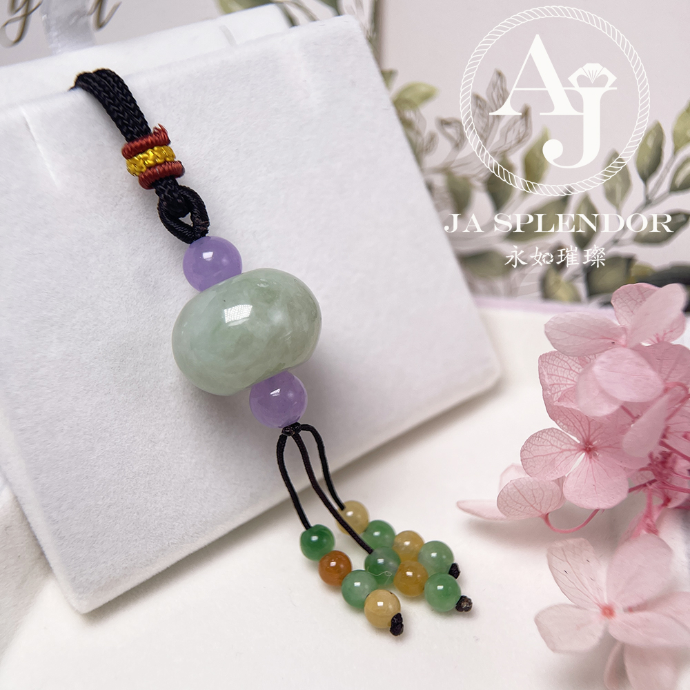 JN-21 天然翡翠A玉 串串金路路通吊墜