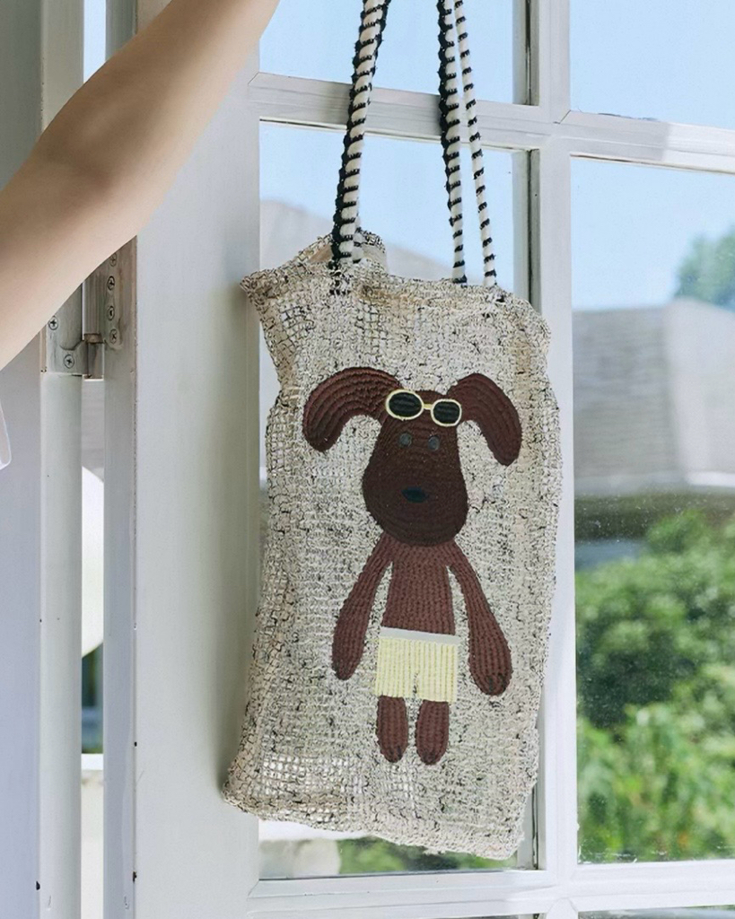 慵懶渡假風網眼托特包