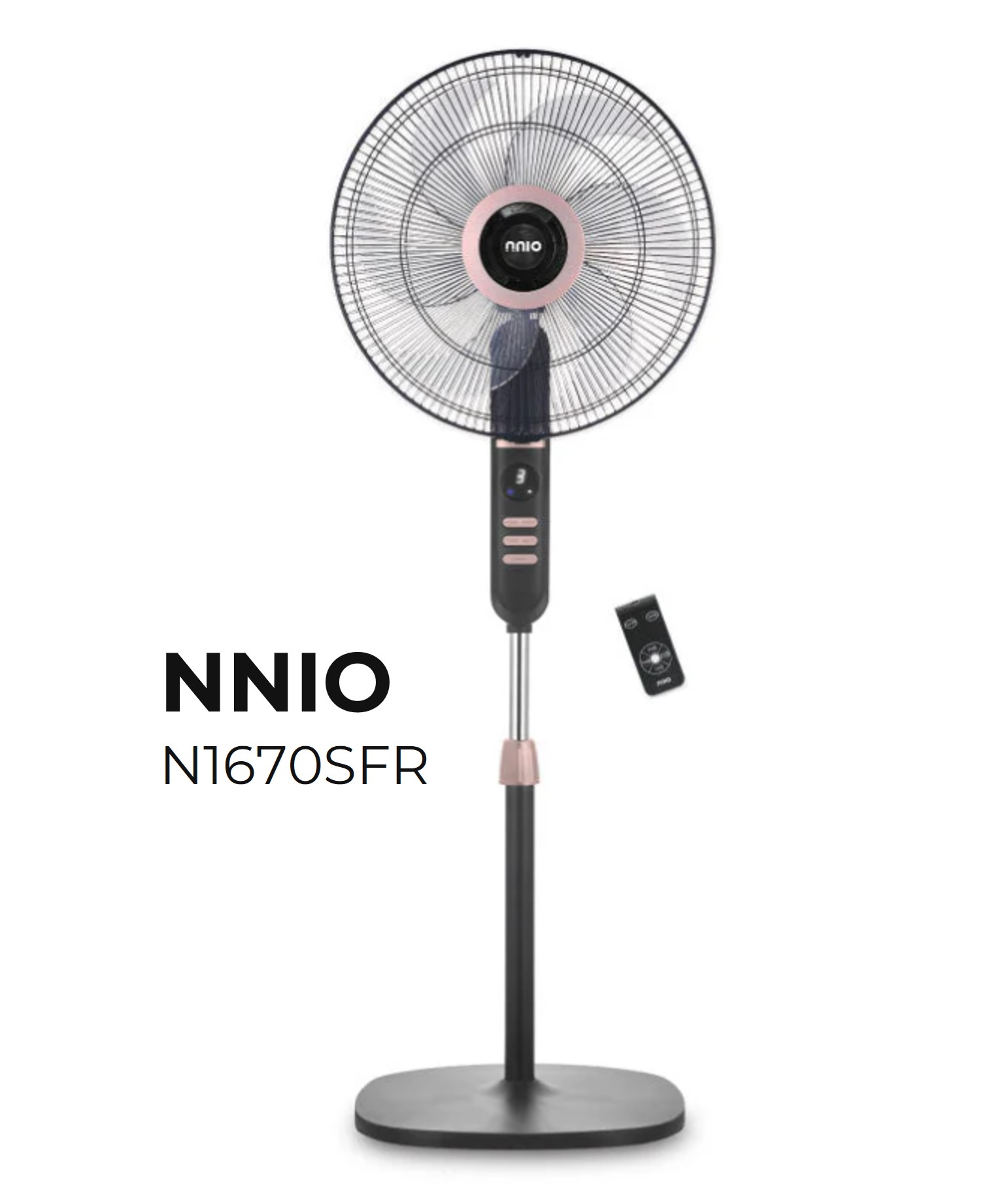 16" AC Motor Stand Fan with Remote Control, 3 Speed, 3 Mode (N1670SFR)