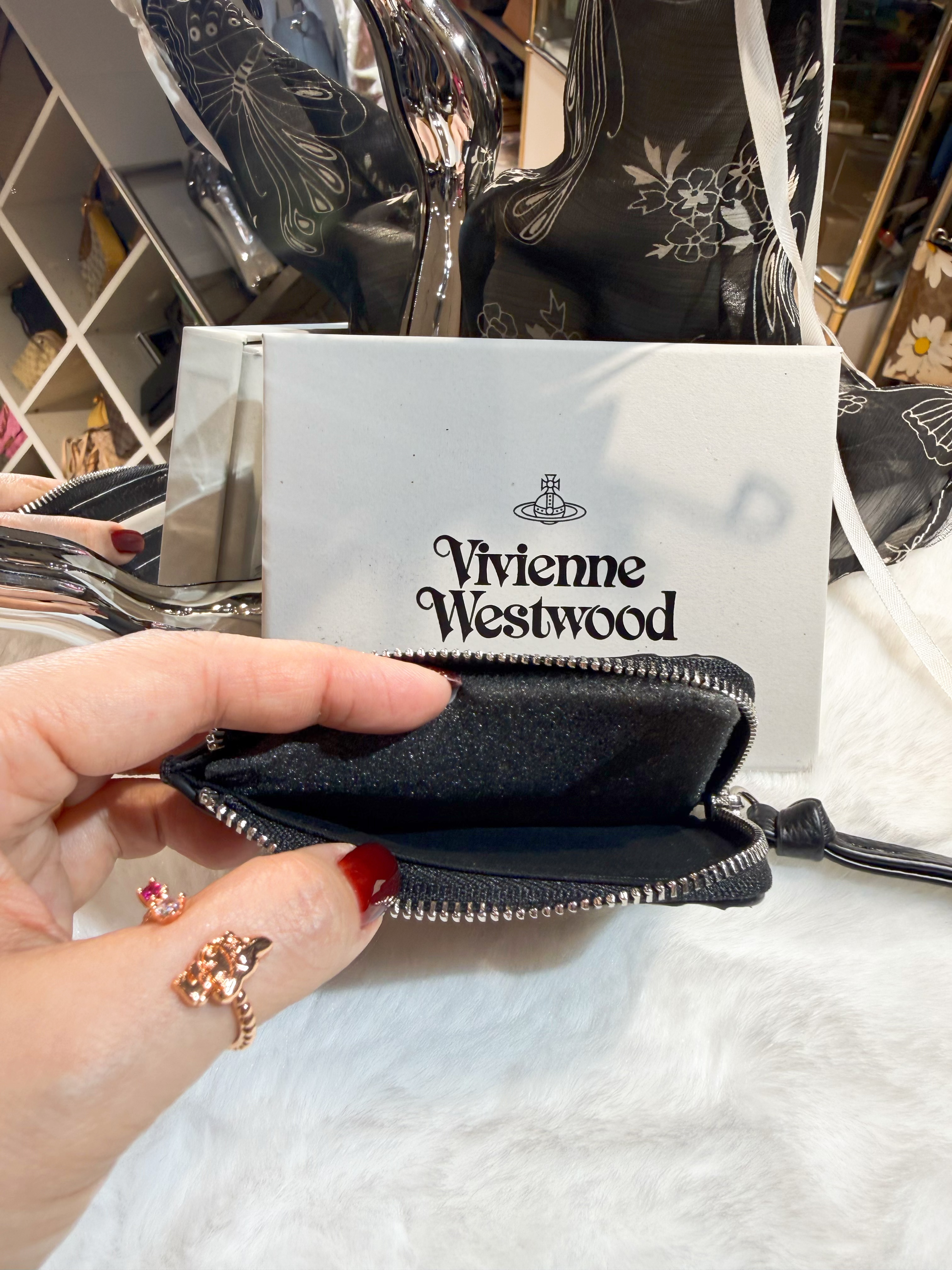 VW L zip card coin case blk/S