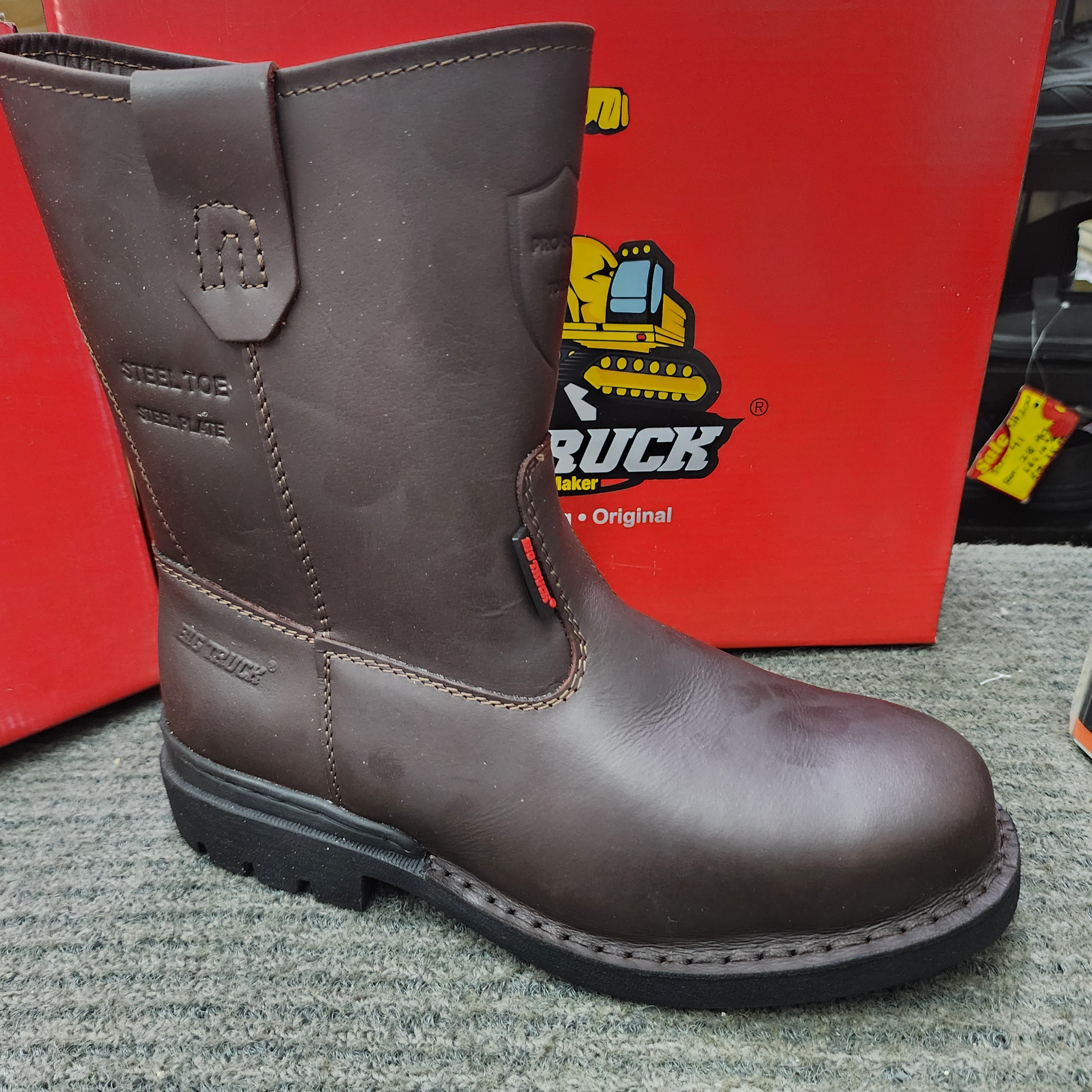 Special Edition Big Truck Pro Safety 8018 Pull Up High Cut Boot Black Cherry Maroon Exclusive Model Men Shoe Camping Kasut Keselamatan