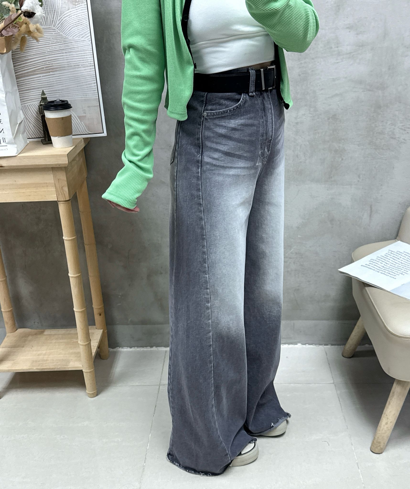 B14 雙層腰牛仔褲