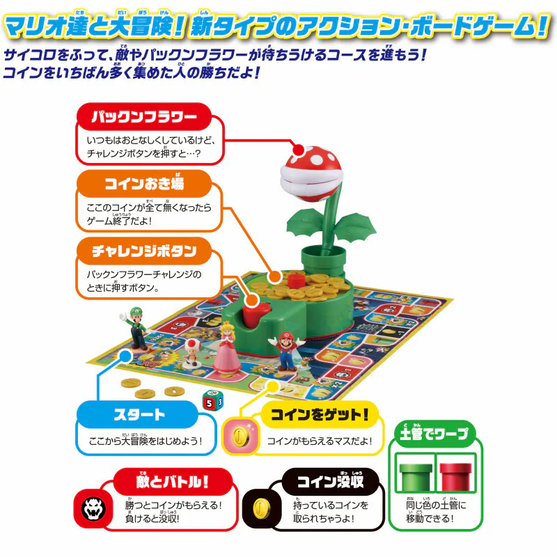 Super Mario 食人花棋盤遊戲 瑪利歐桌遊 親子互動遊戲 Mario派對遊戲 金幣挑戰禮物推薦