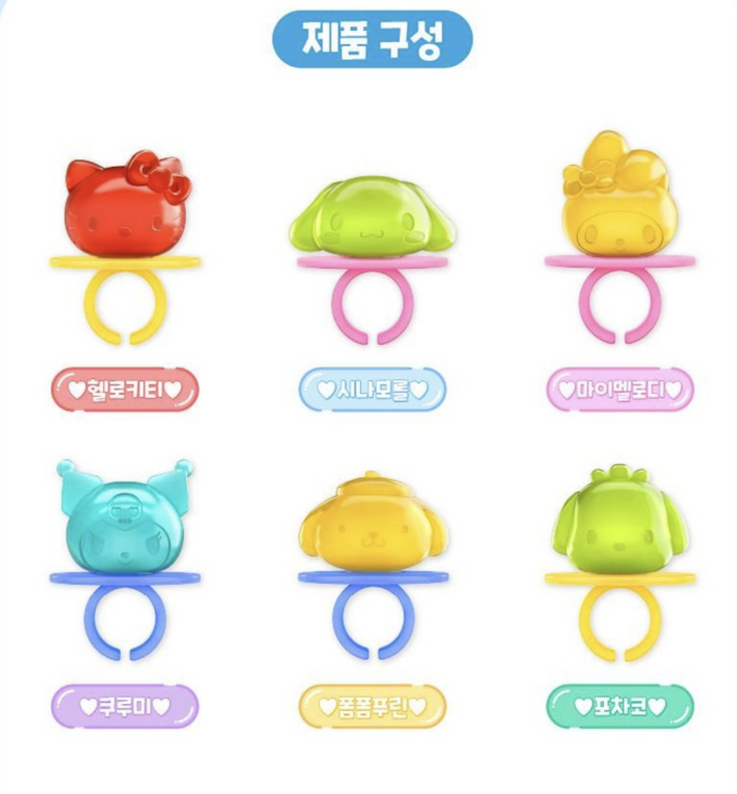 韓國直送 Sanrio Characters 六大人氣角色 3D 立體戒子糖