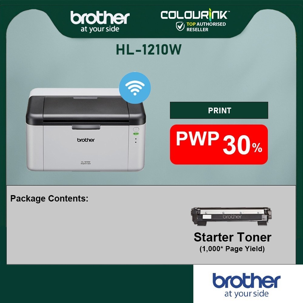 Brother HL-1210W A4 Print Only WiFi B&W Monochrome Laser Printer Mobile Printing LPB-6030w HP M107w 6030