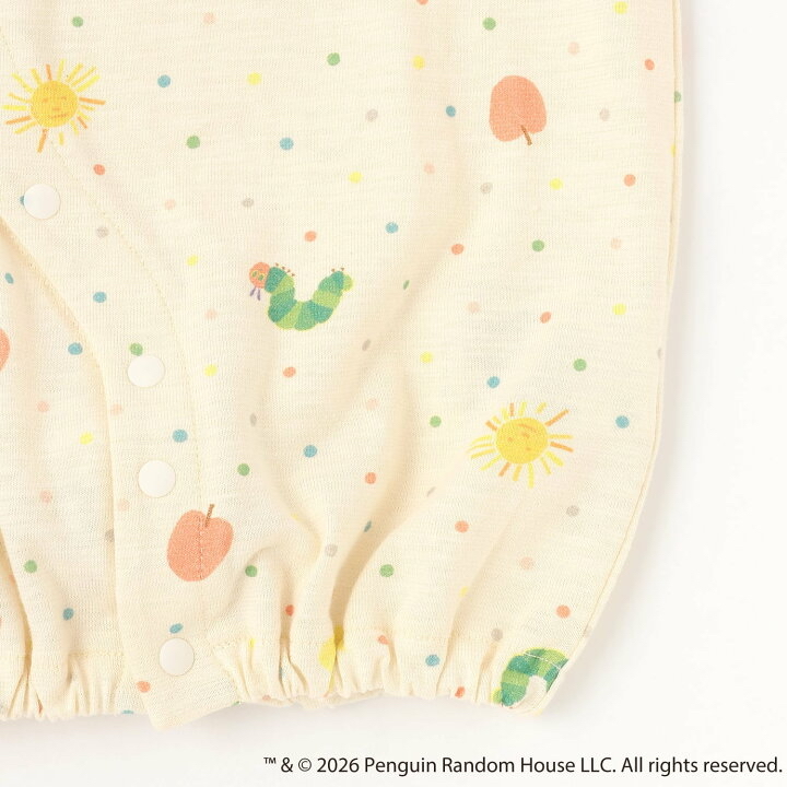 🇯🇵預訂 日本直送🇯🇵Petit Main x 好餓的毛毛蟲系列兩色滿印新生兒短袖連身服睡袋2Way