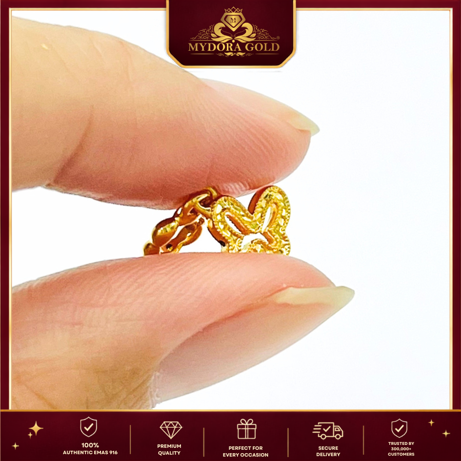 MYDORA Charm Emas 916 Mini Sparkle Butterfly (5G) l EMAS 916/22K