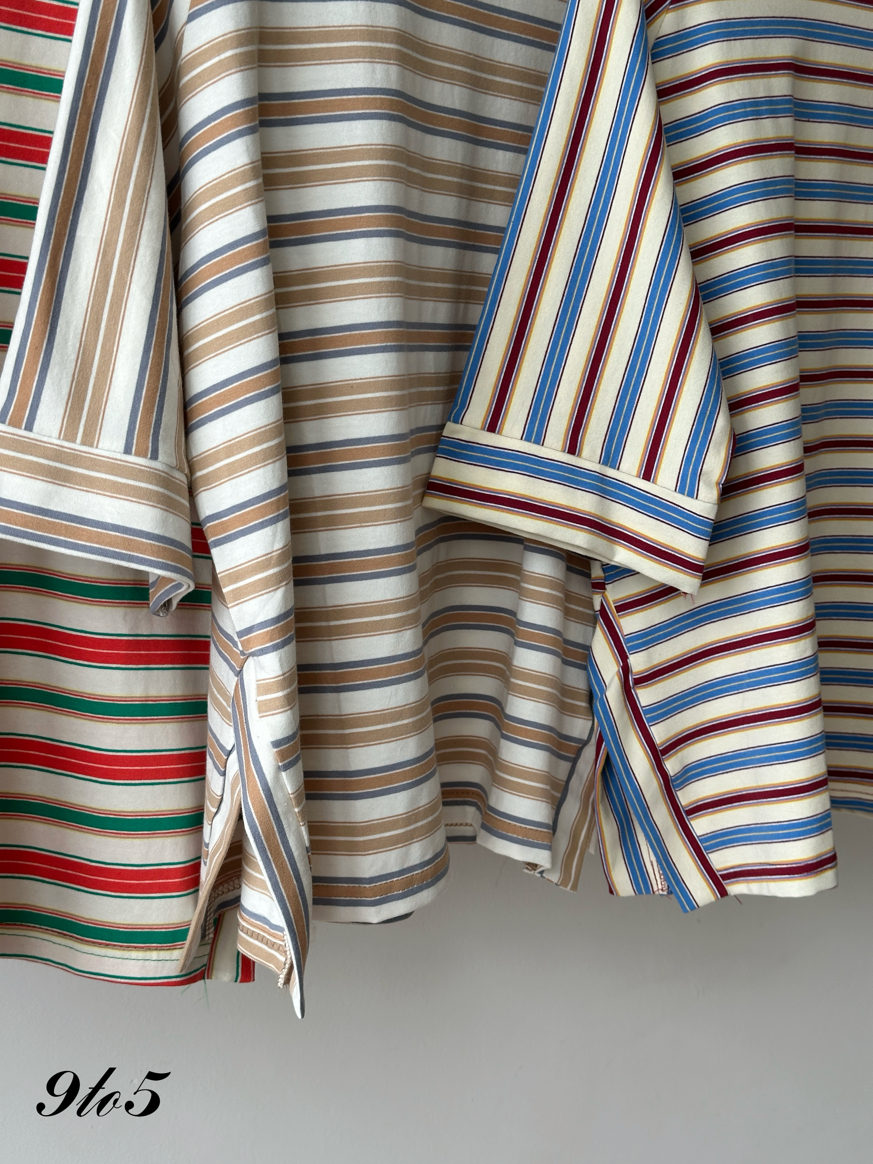 T4418 Contrast Stripe Oversized Tee - 3 Colors 