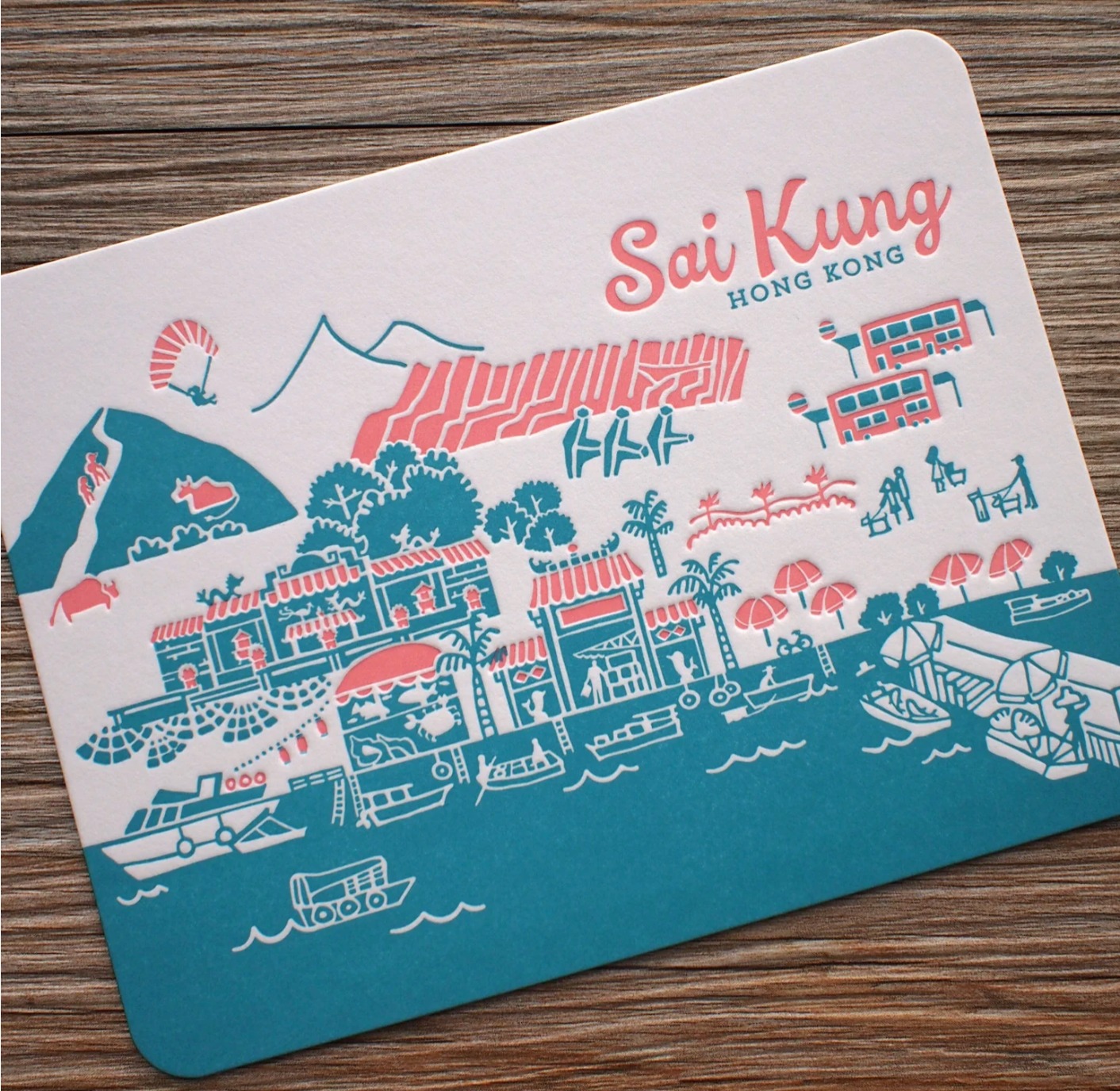 DITTO DITTO Sai Kung - letterpress postcard