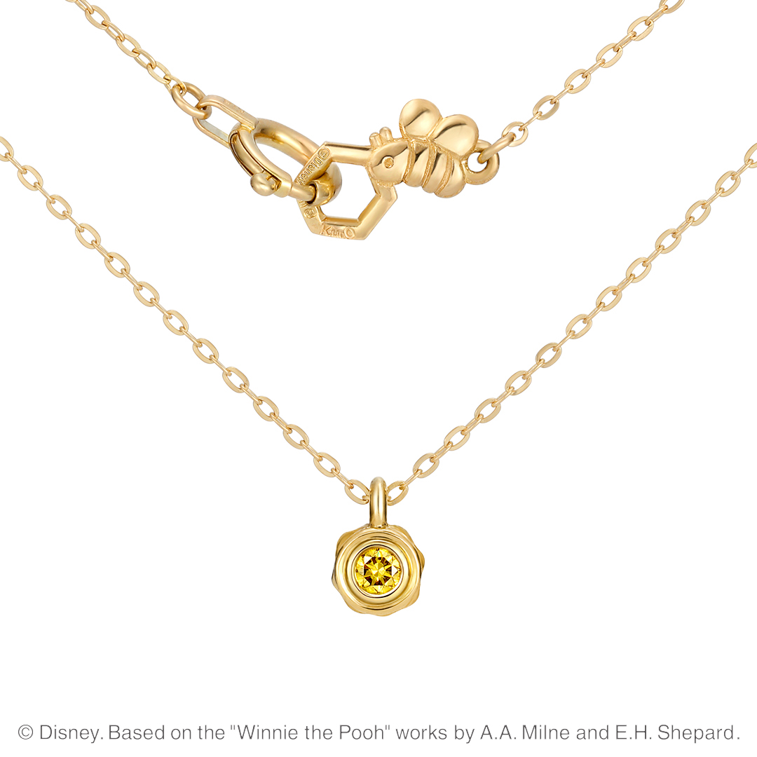 📦訂購 日本限定 Disney × K.UNO 迪士尼 My Treasure Winnie the Pooh 小熊維尼 18K黃金頸鏈