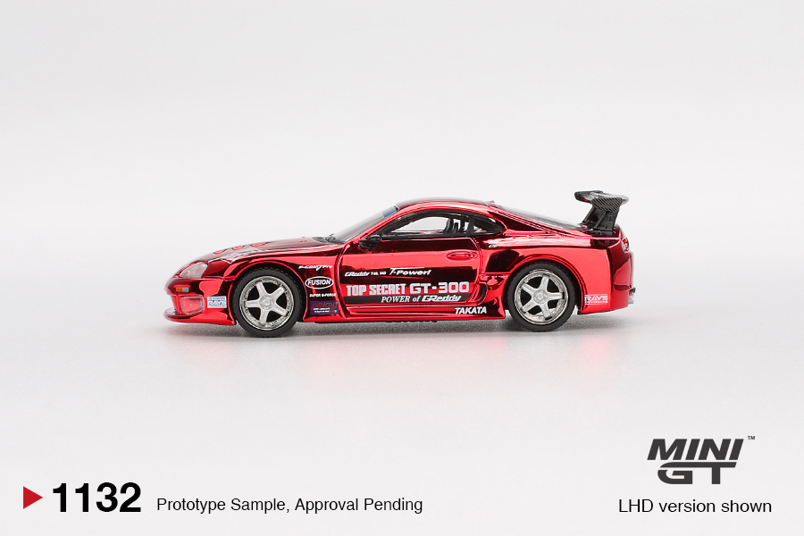 Mini GT 1/64 Toyota Supra (A80) Top Secret GT-300 Top Secret Red Chrome - MGT01132-R
