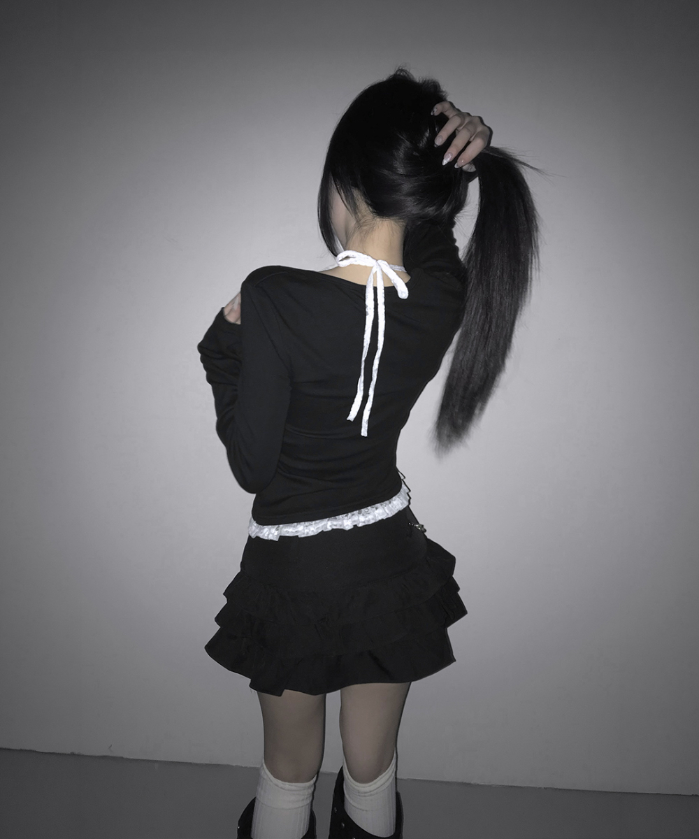 Lace Halter Layered Cardigan Top