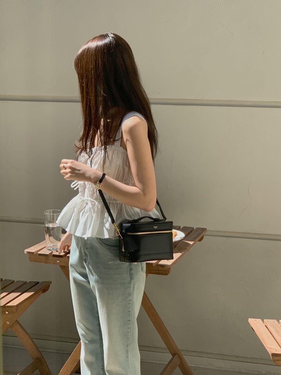 Lovely ribbons shirred top