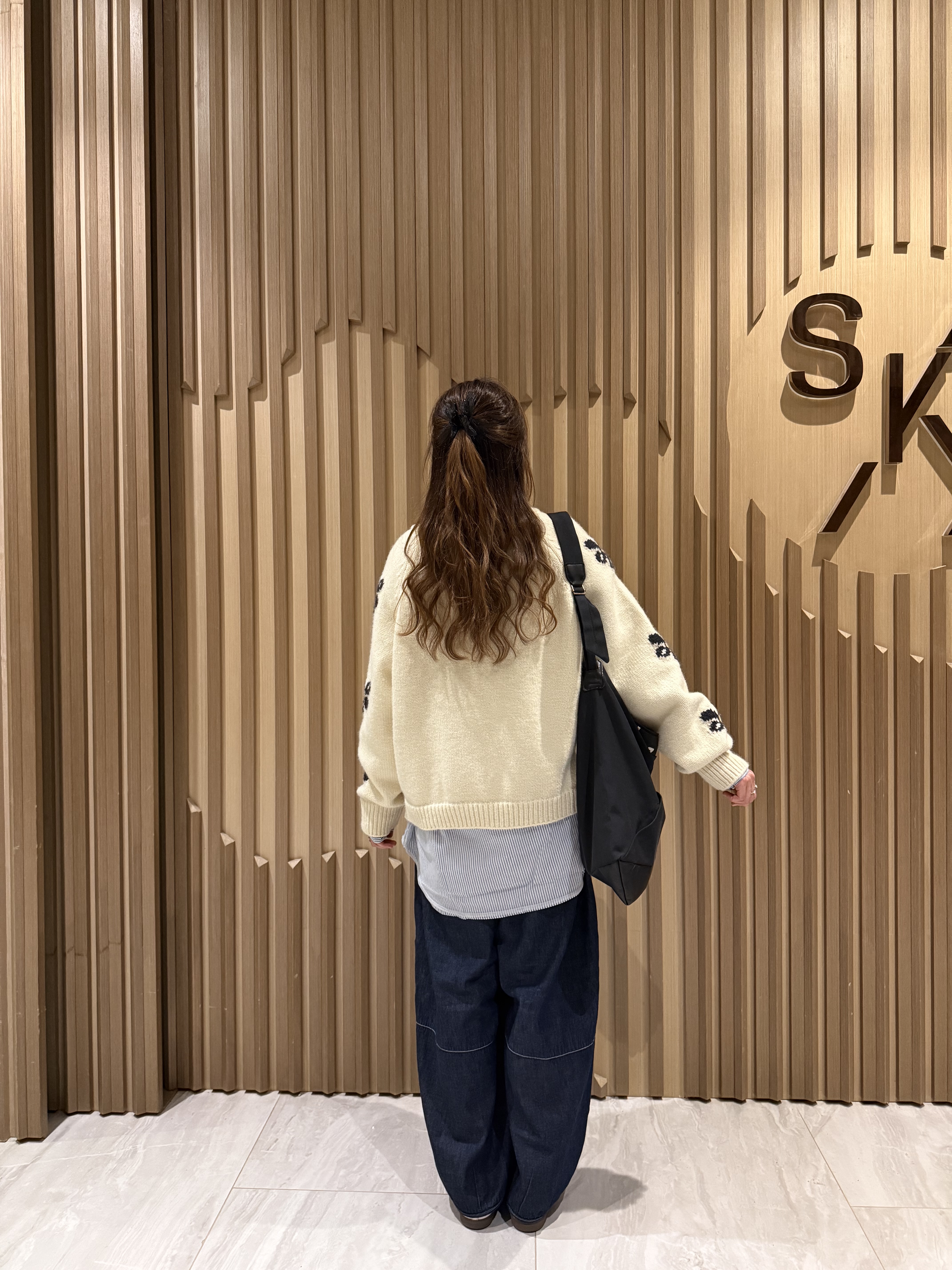 撞色花花雙拉鍊冷外套（杏色）