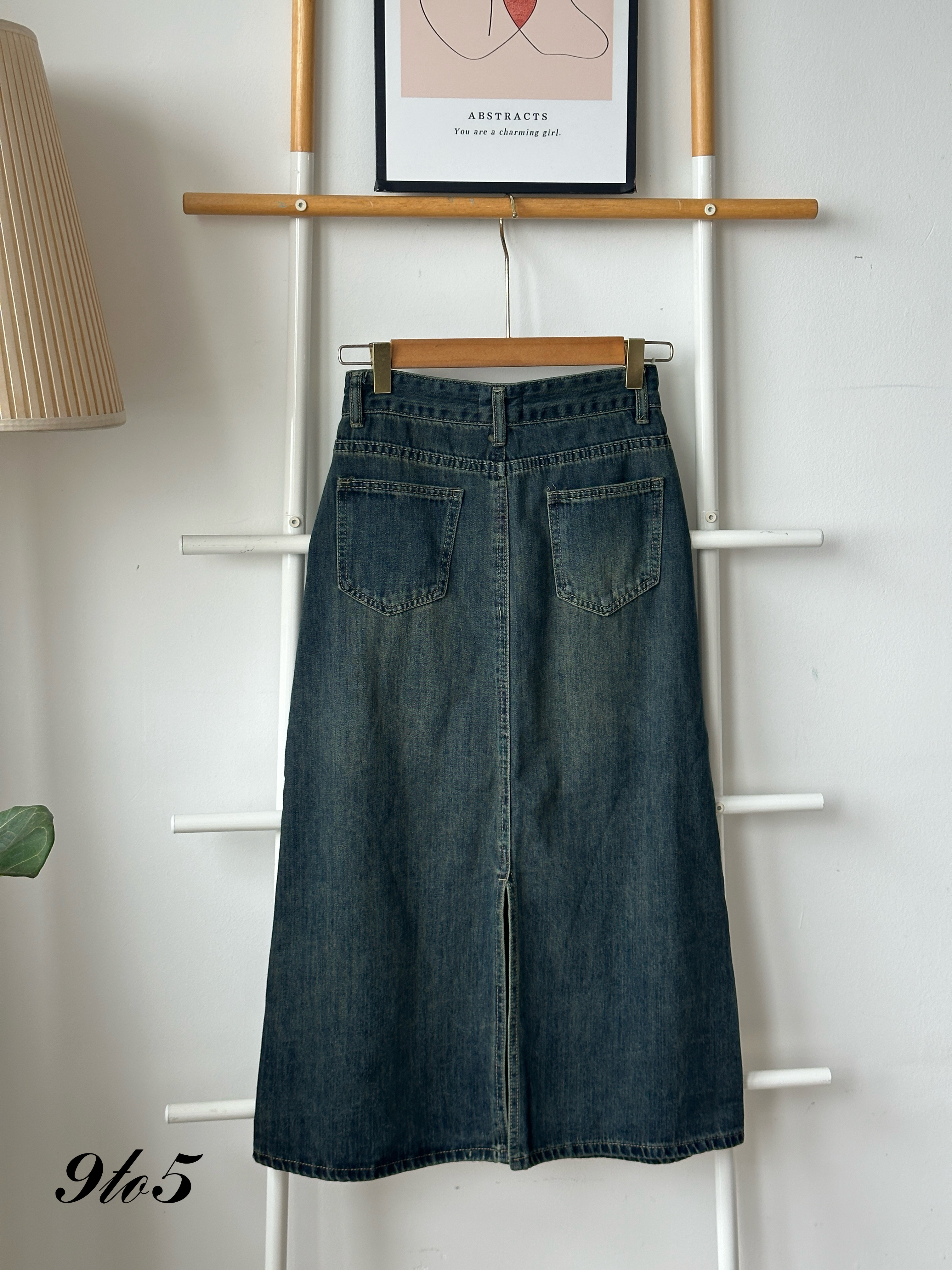 S1824 Denim Long Skirt 