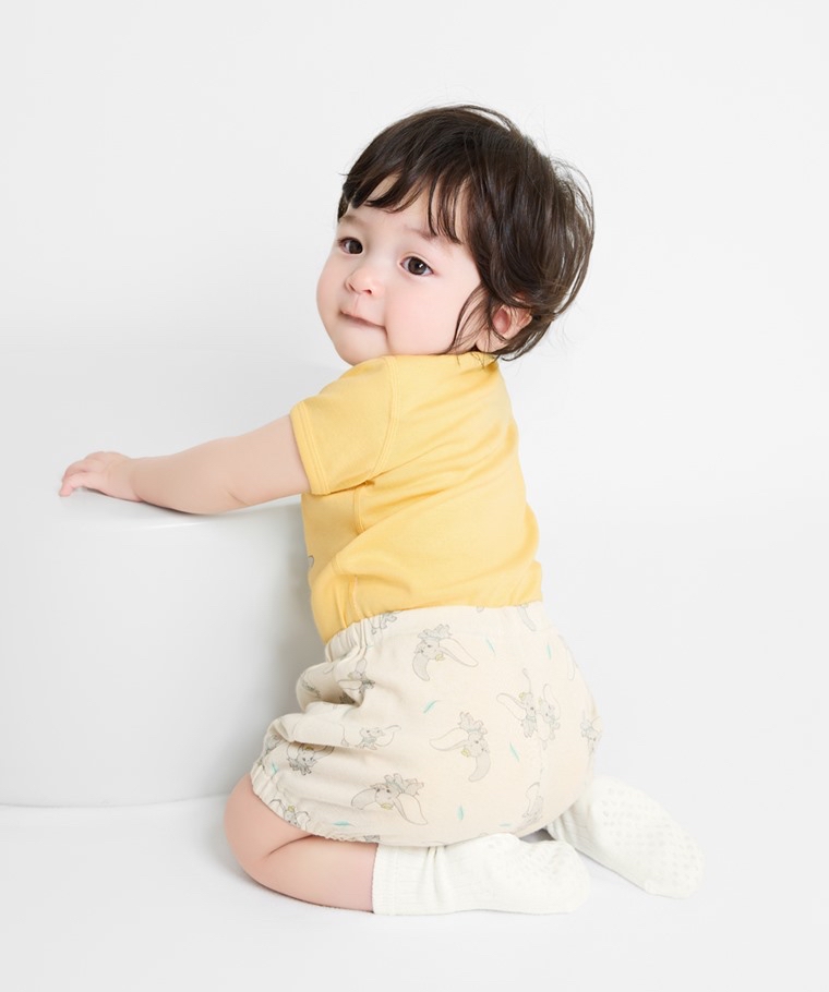 ☀️代購預訂 台灣直送☀️小飛象純棉人物印花短袖包屁衣短褲圍兜三件套