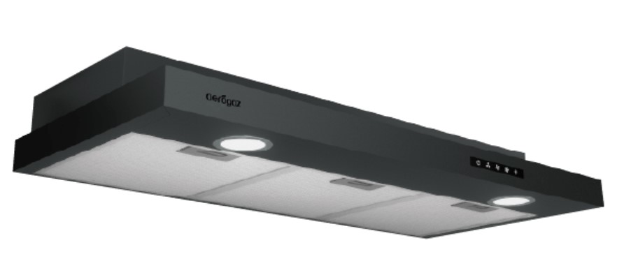 AEROGAZ 90cm Slim Hood Matt Black Glass AZ-9200