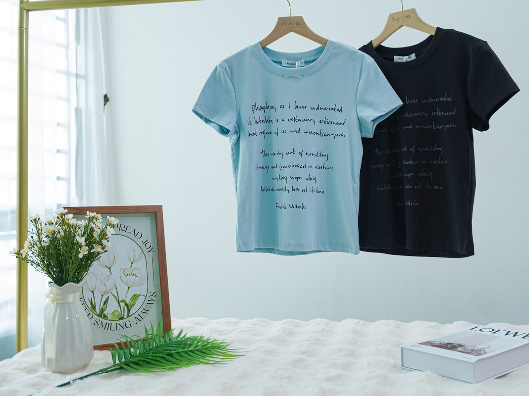 Minimalist Letter Print Short Sleeve Tee ‖ 文艺字母印花简约短袖T恤 KR01317181