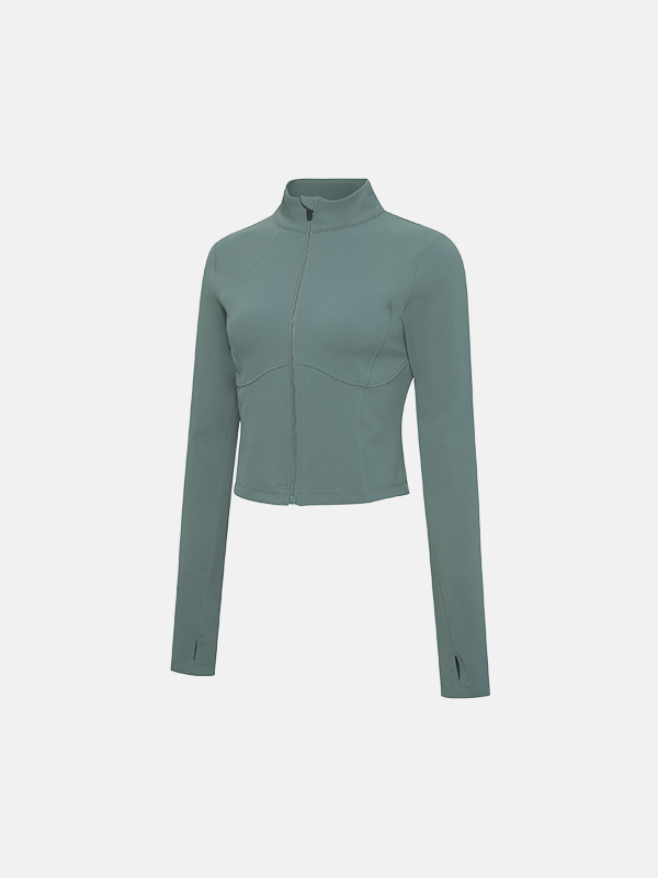 【韓系公主線企領外套】預購_Compression Core Fit Crop Zip-up by Grandeline