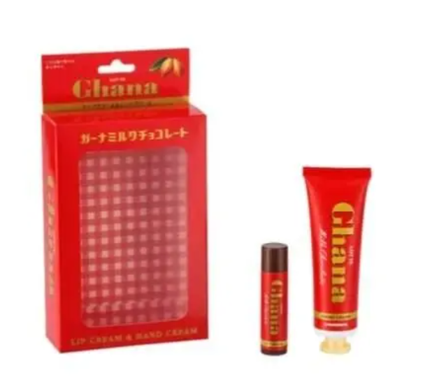 樂天 Ghana 加納 牛​​奶朱古力潤唇膏與護手霜套裝 - 紅色 平行進口