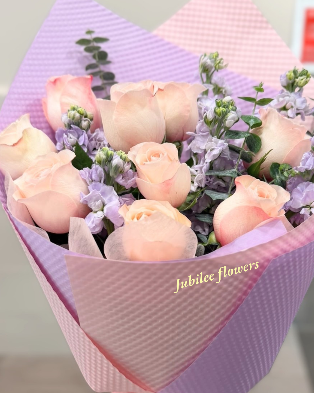 粉玫瑰花束