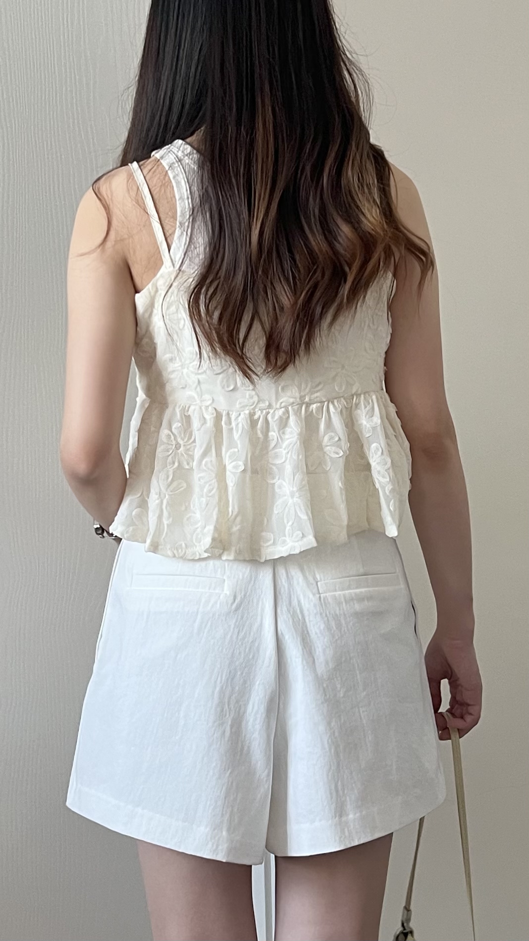 甜價仙氣花花兩穿吊帶背心 杏色