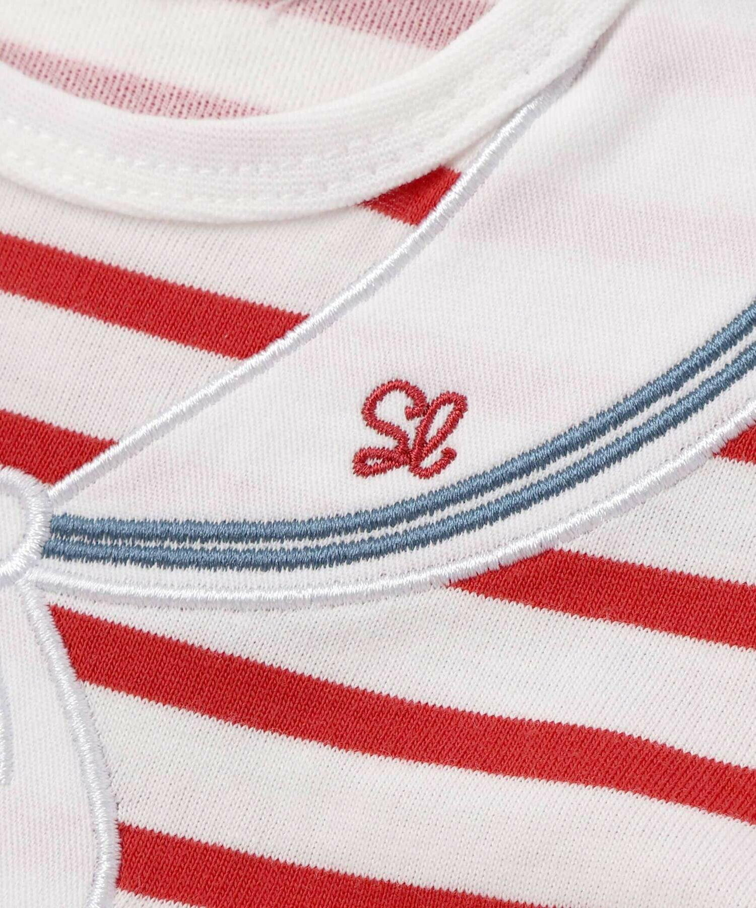 🇯🇵預訂 日本直送🇯🇵Slap Slip Baby兩色指南針望遠鏡印花水手領貼花短袖包屁衣