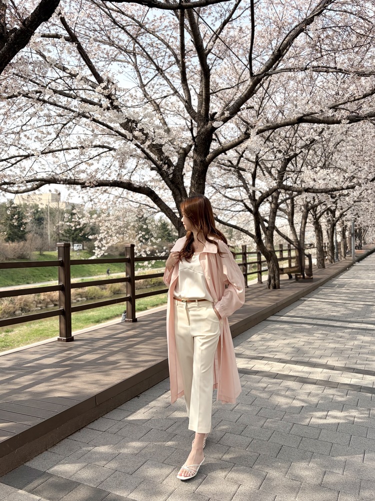 Silky Belted Trench Coat (Pink)