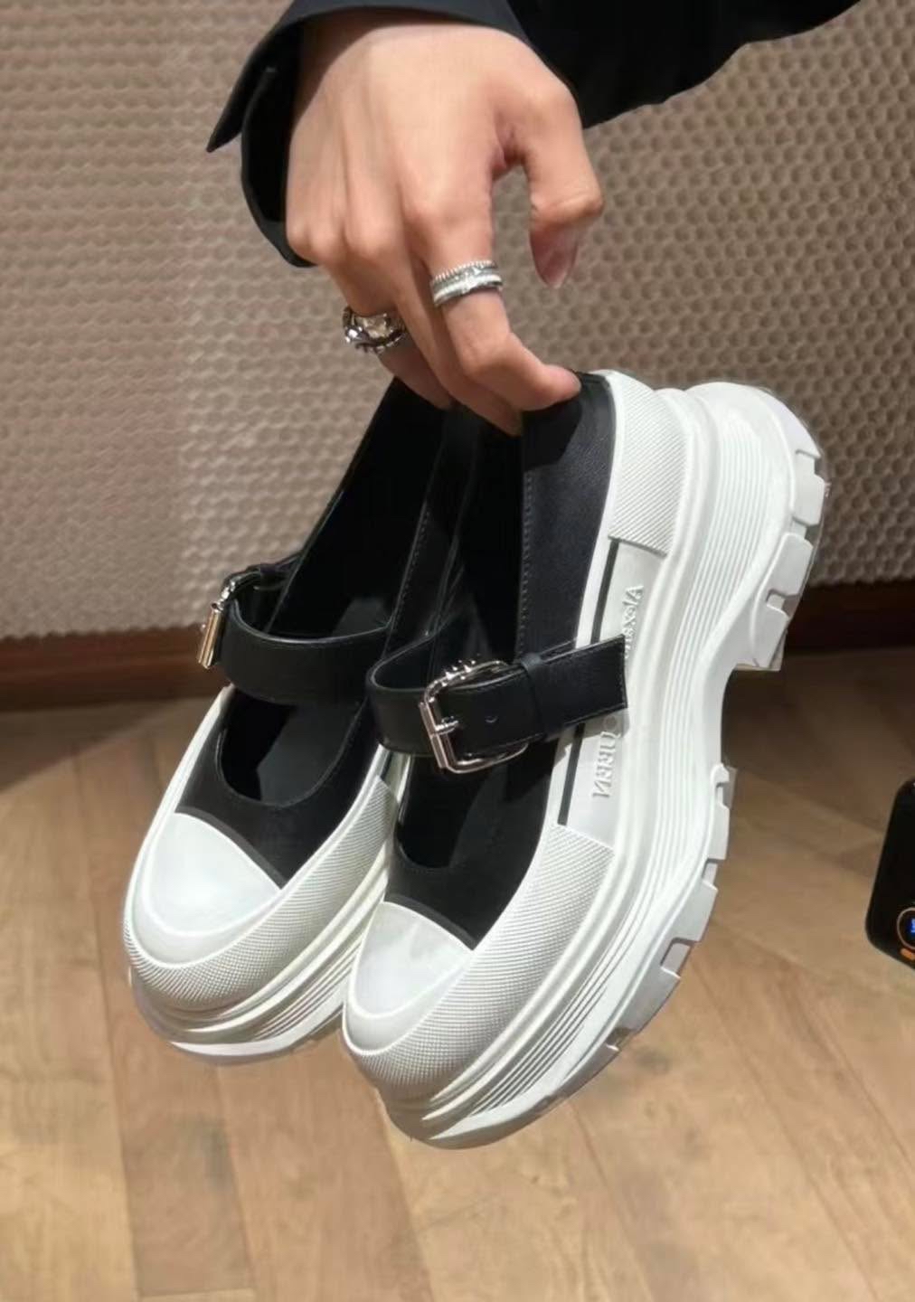 訂貨📮McQueen 黑白拼色厚底瑪麗珍鞋 Size 36/37/38/39/40
