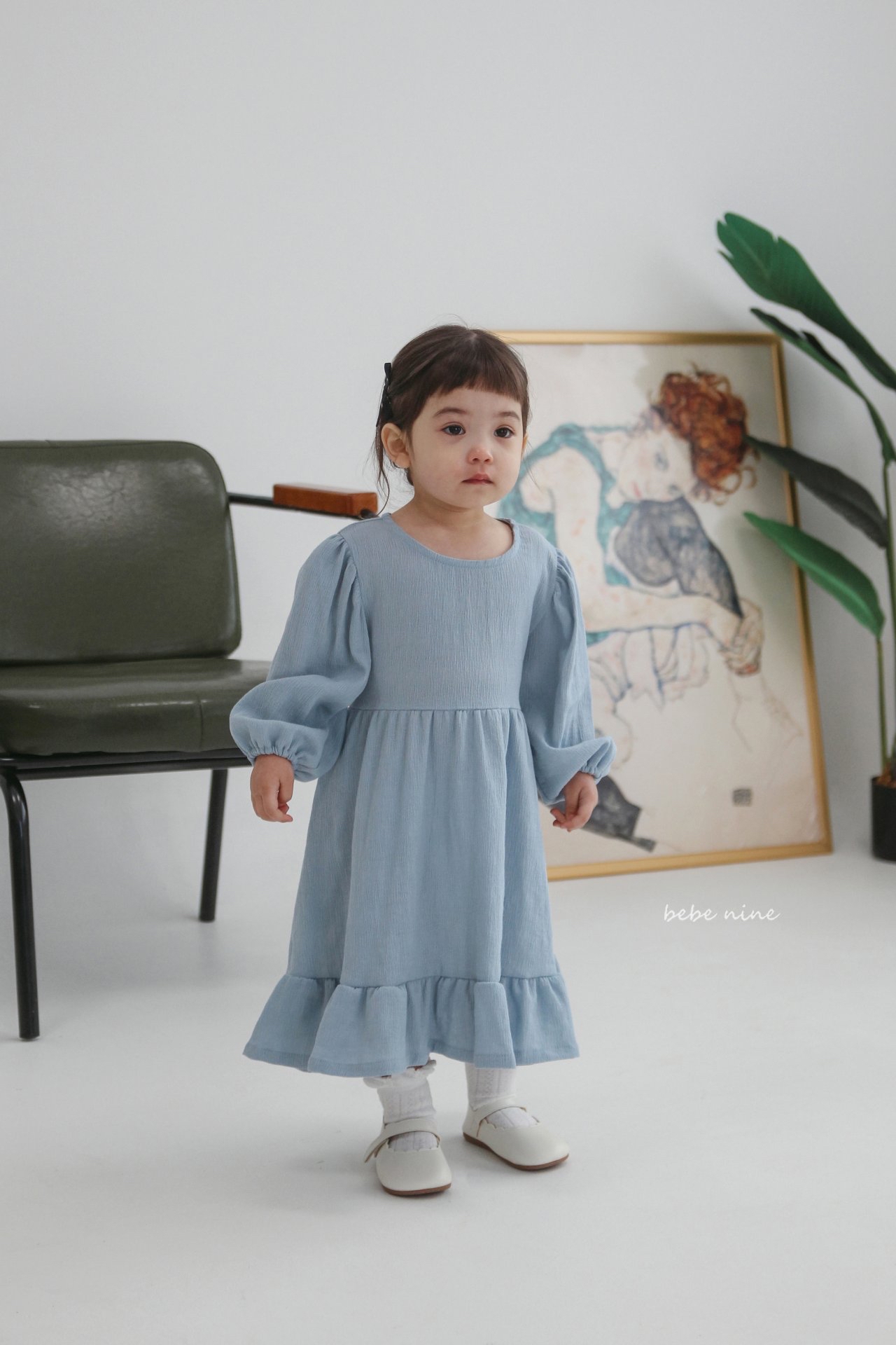 🌸預訂 韓國直送🌸🇰🇷Bebenine兩色後背蝴蝶結綁帶寬鬆長袖連身裙