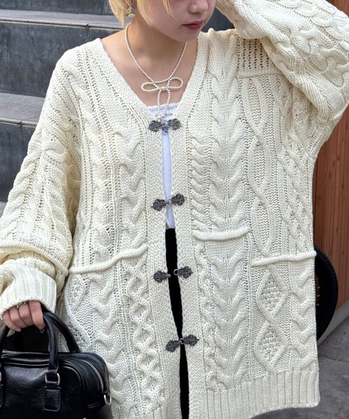 麻花針織長外套【JT026】