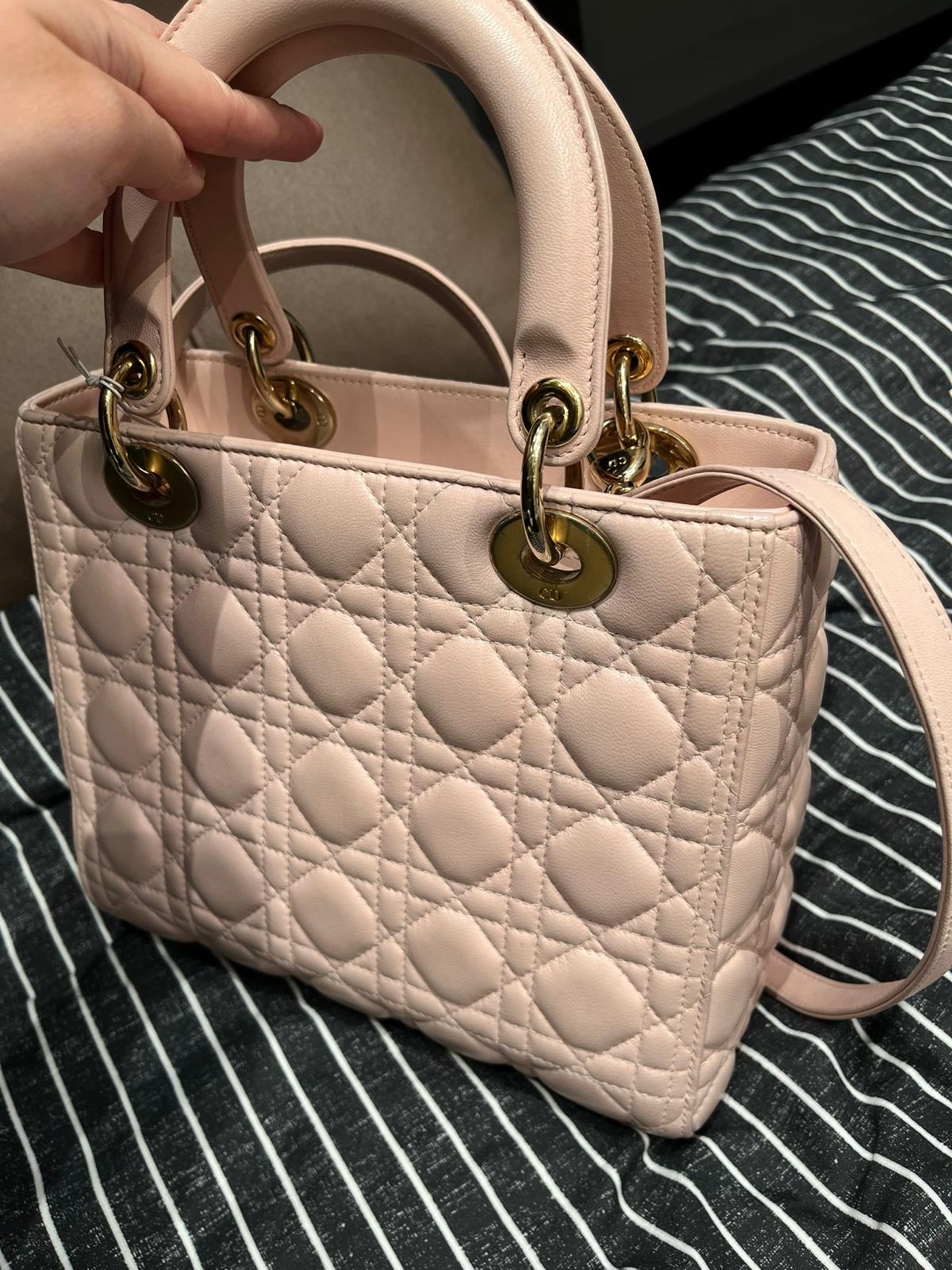 Dior Lady Dior Pink Medium 100%Authentic, 95%New ✅dust bag