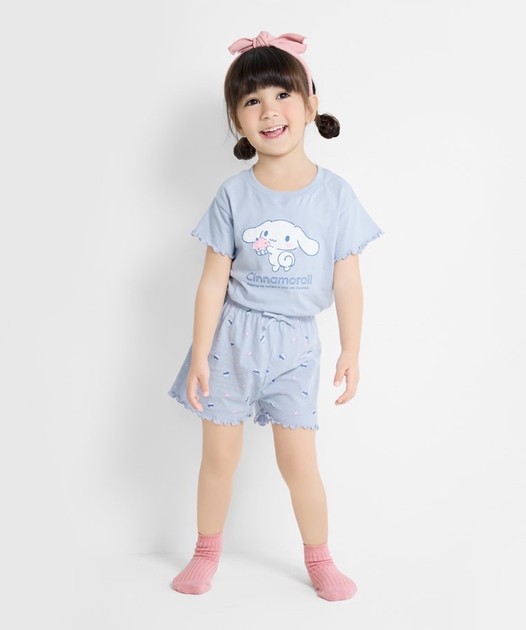 ☀️預訂 台灣直送☀️正版授權Sanrio系列四色純棉花邊印花家居服上下套裝