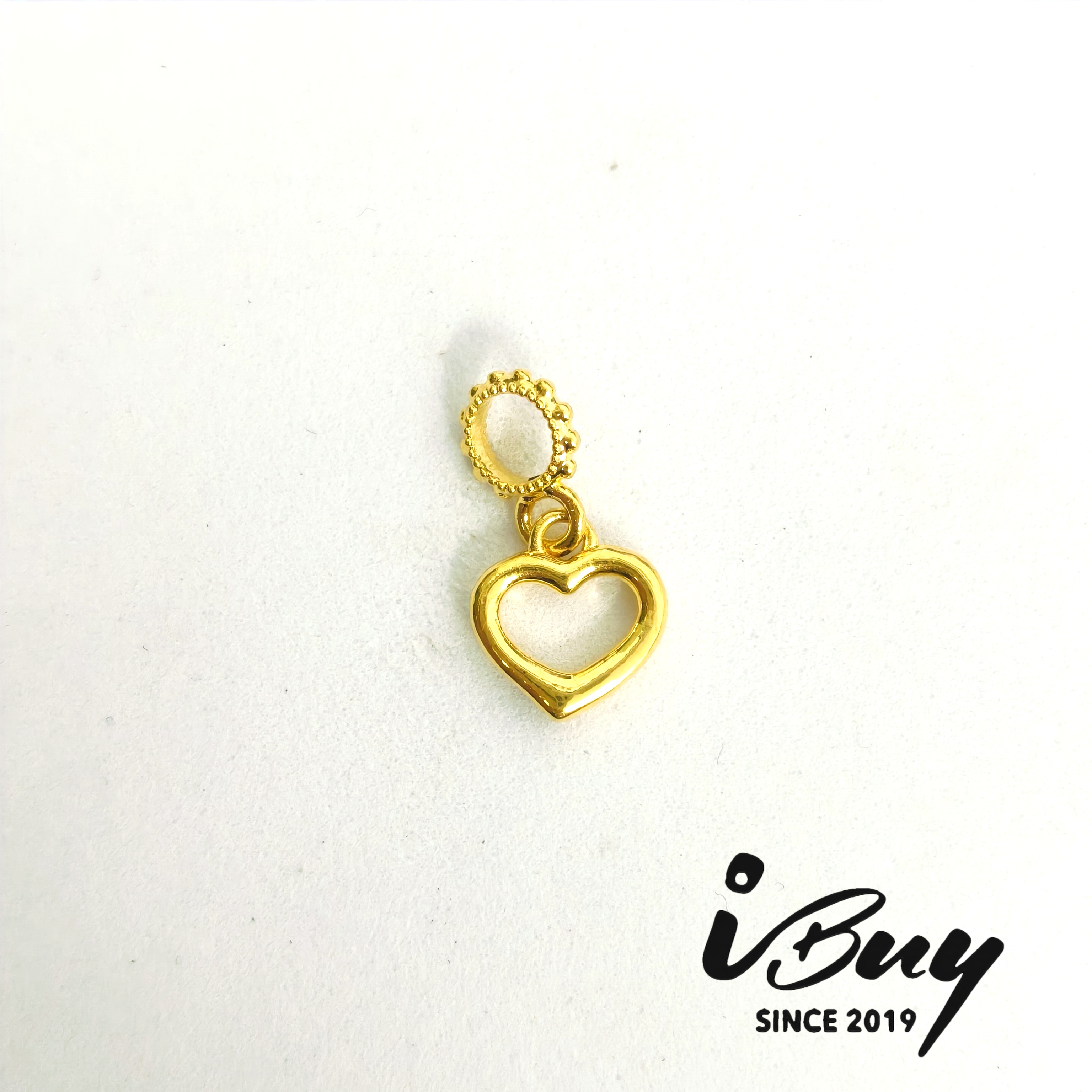 916 HARD GOLD LOVE FRAME CHARM 916 硬金 爱心框串咀