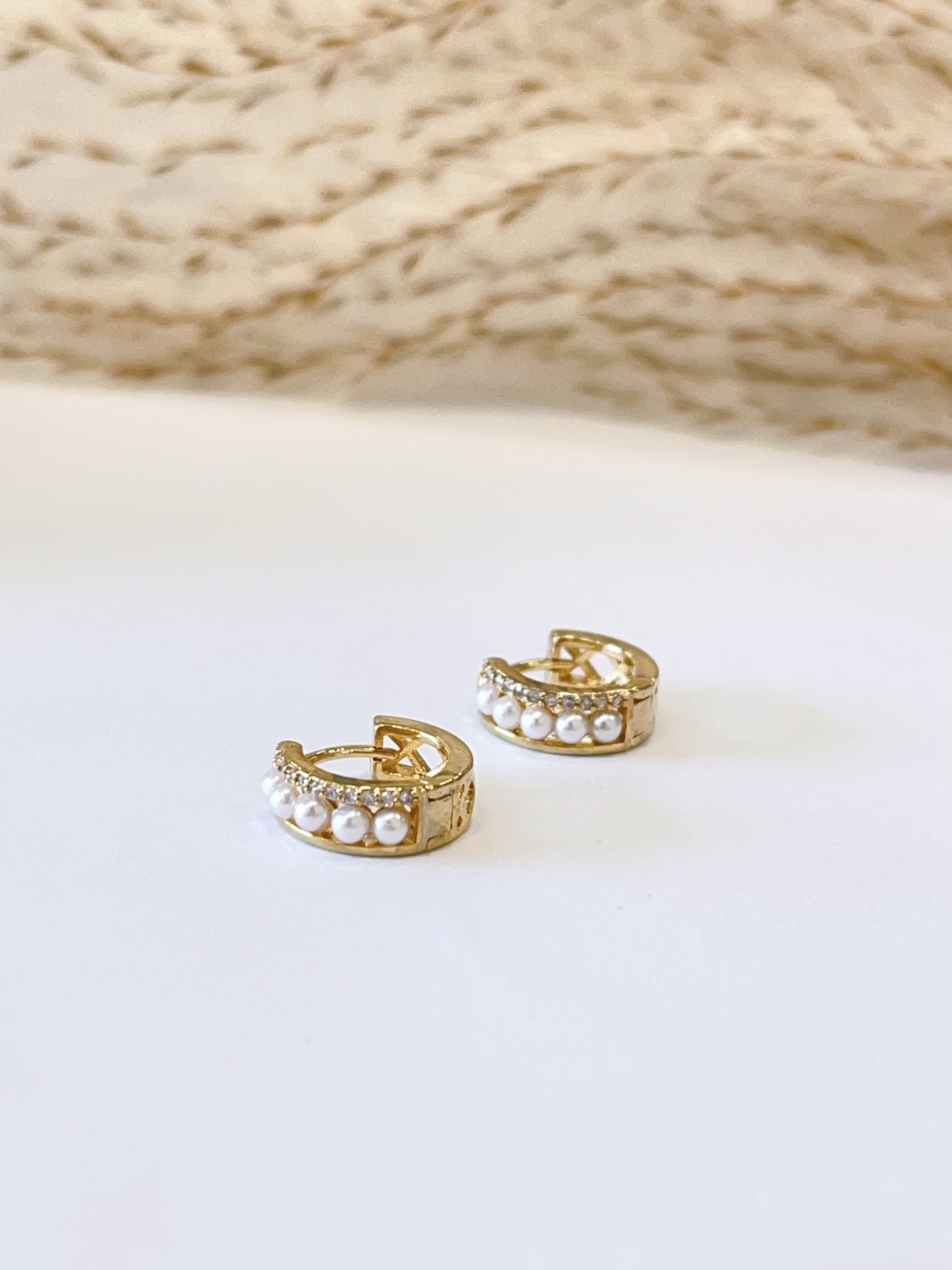 个性珍珠镶钻耳扣耳环