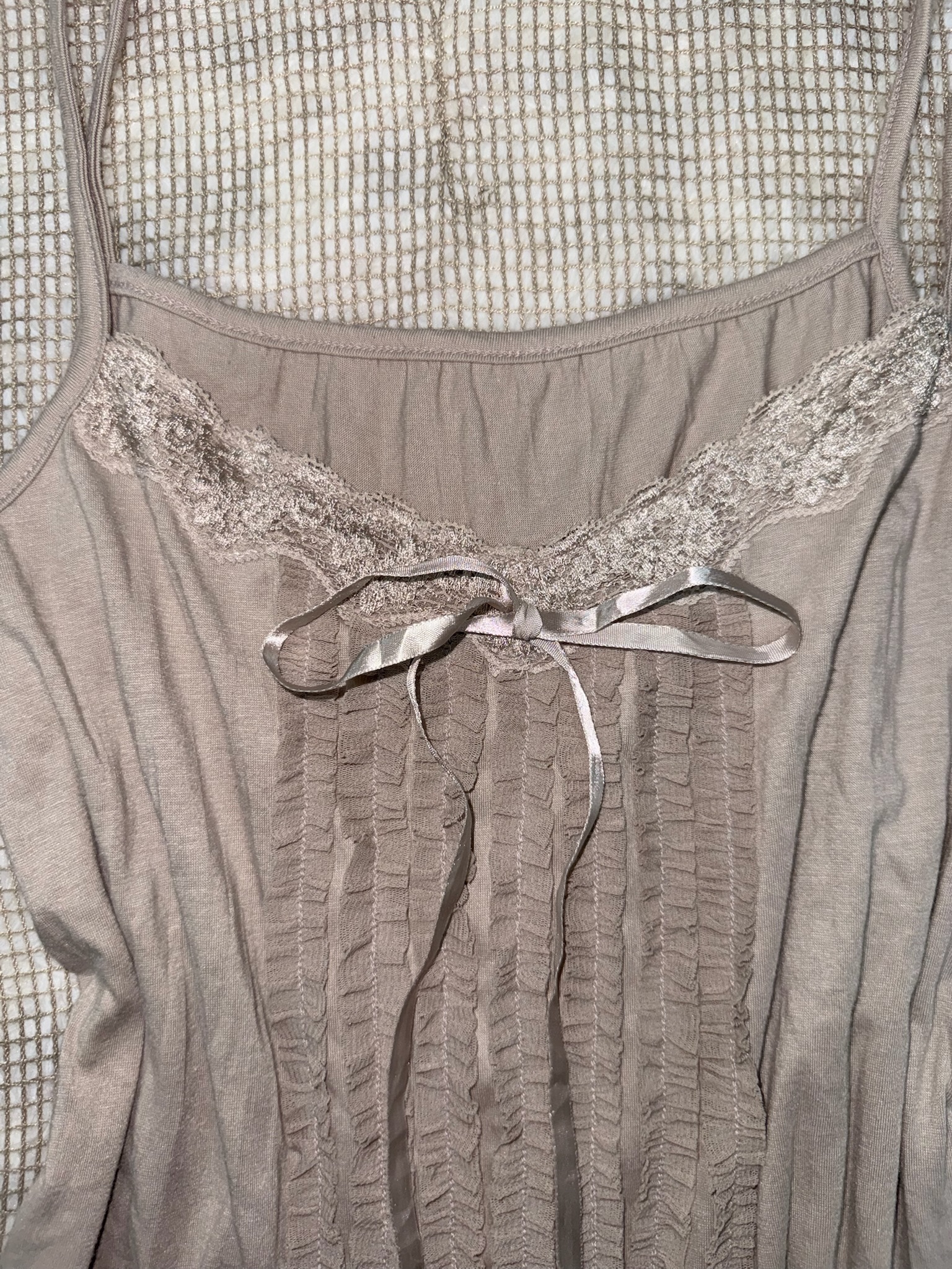Coquette Style Long Ribbon Bow Ruffled Babydoll Tank